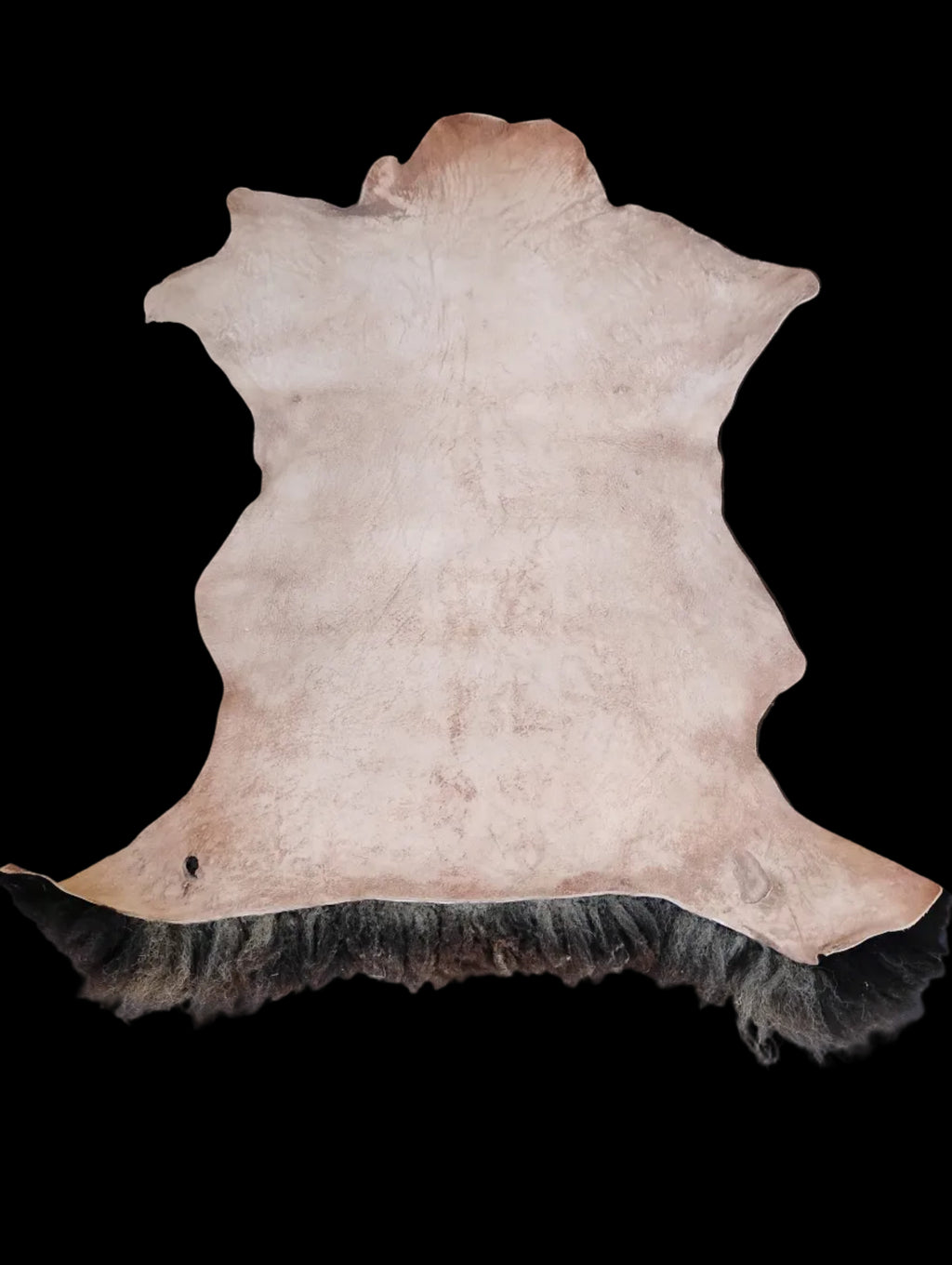 Bark tanned sheepskin 45 x 30 / springy short ti 2.6/3 inch wool