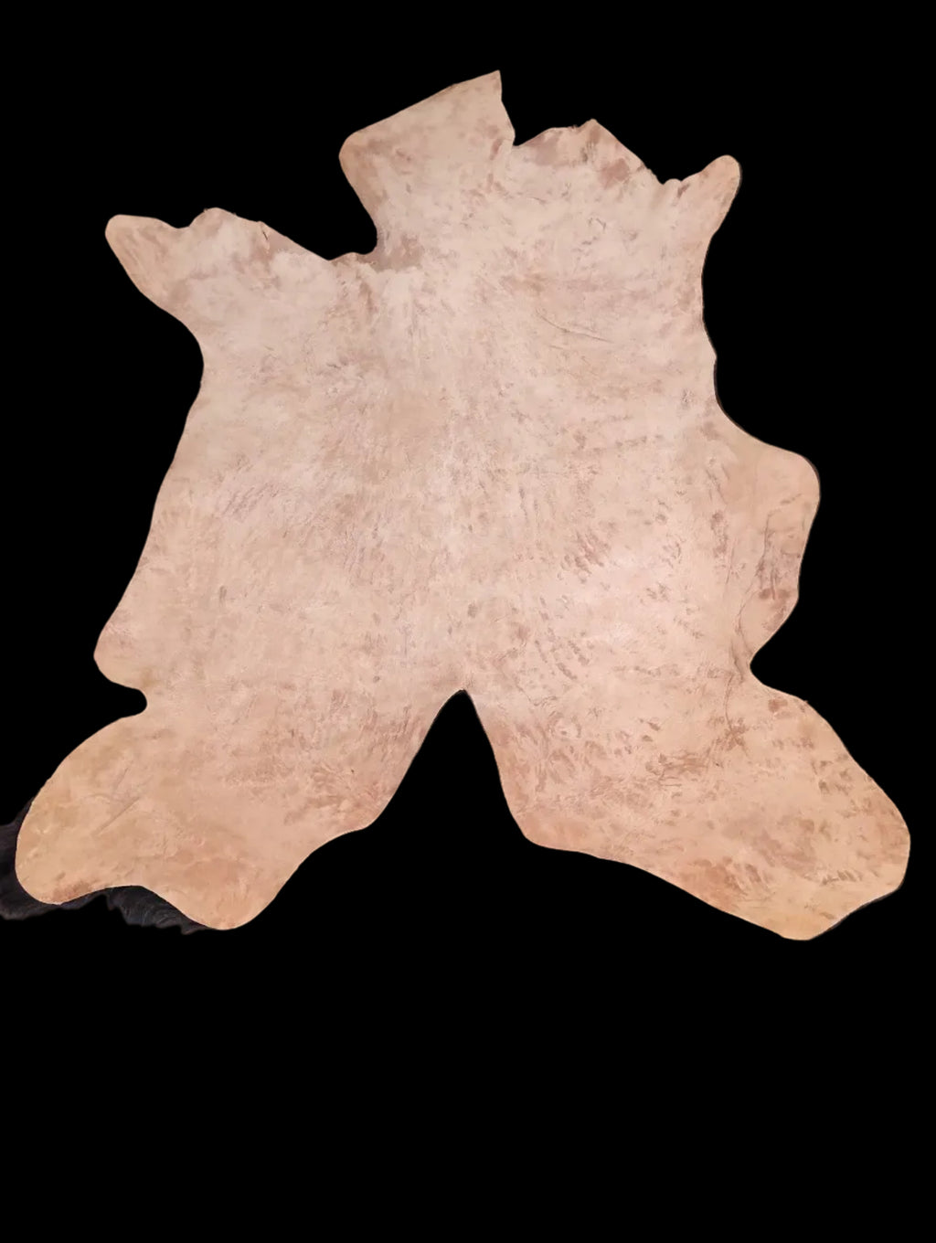 Bark tanned goatskin 37 x 30 / long strand hair