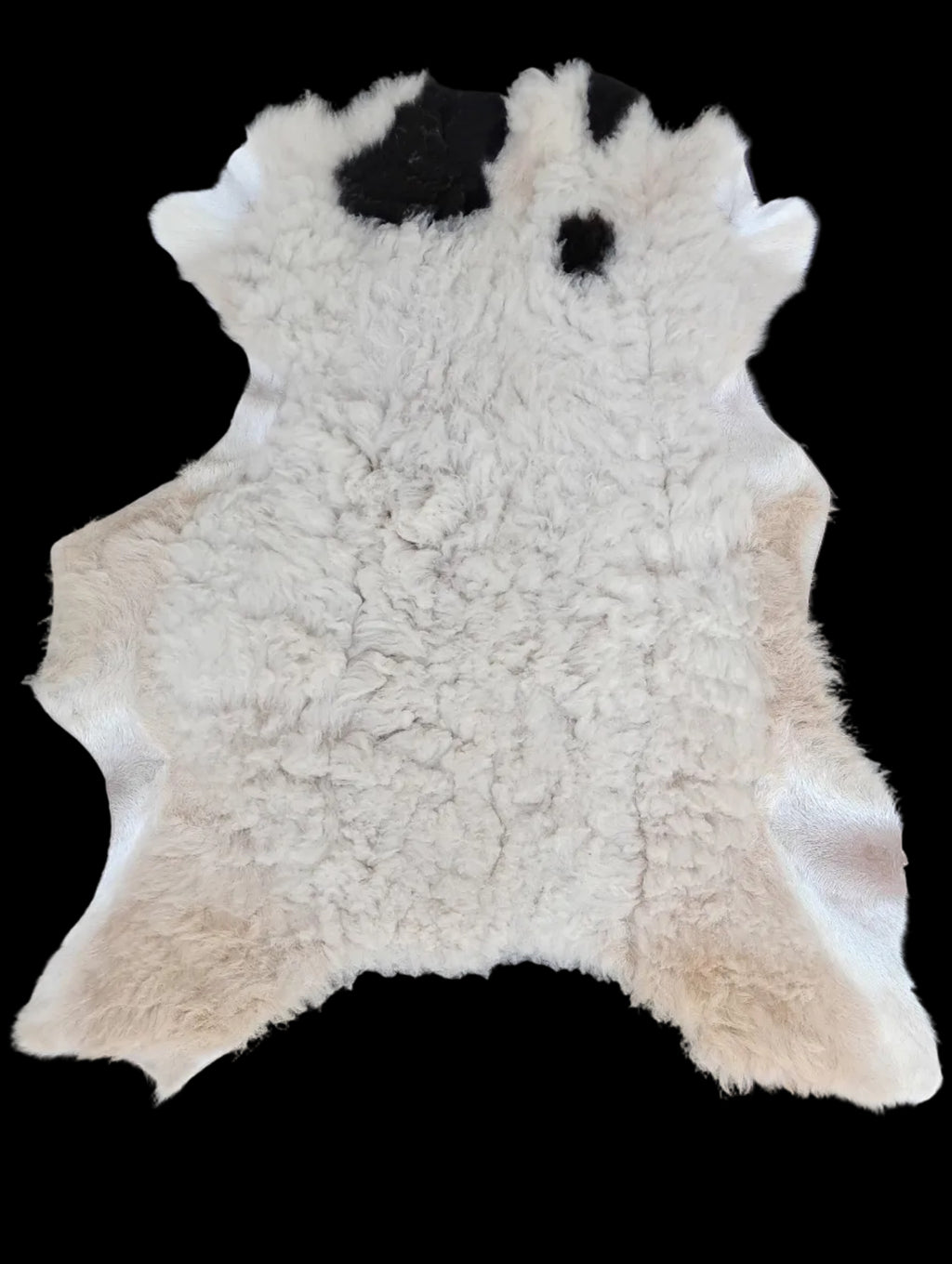 Bark tanned sheepskin 35 x 29 / 1.5 inch wool with some hair mix