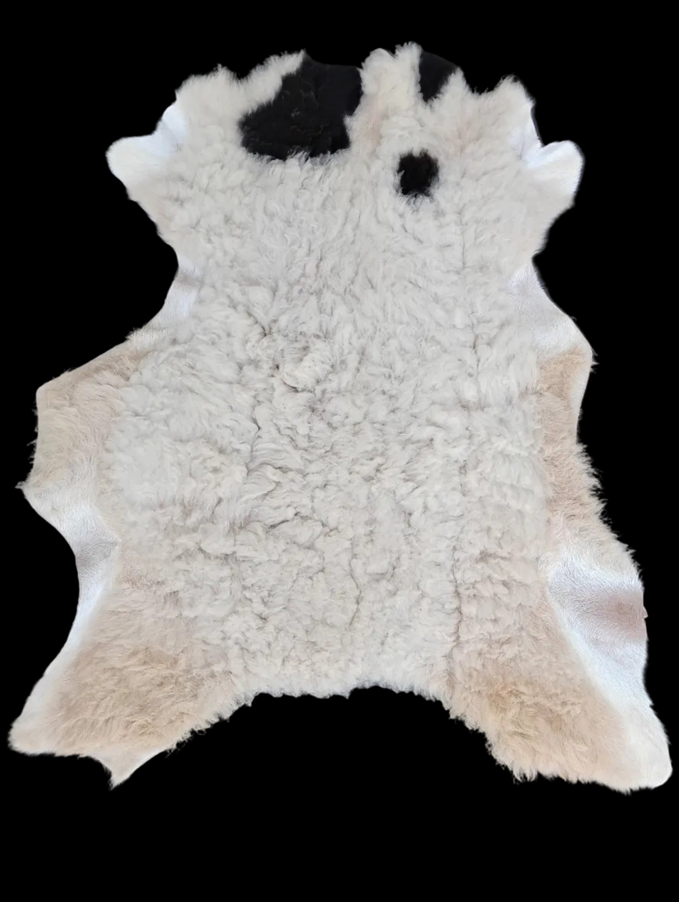 Bark tanned sheepskin 35 x 29 / 1.5 inch wool with some hair mix