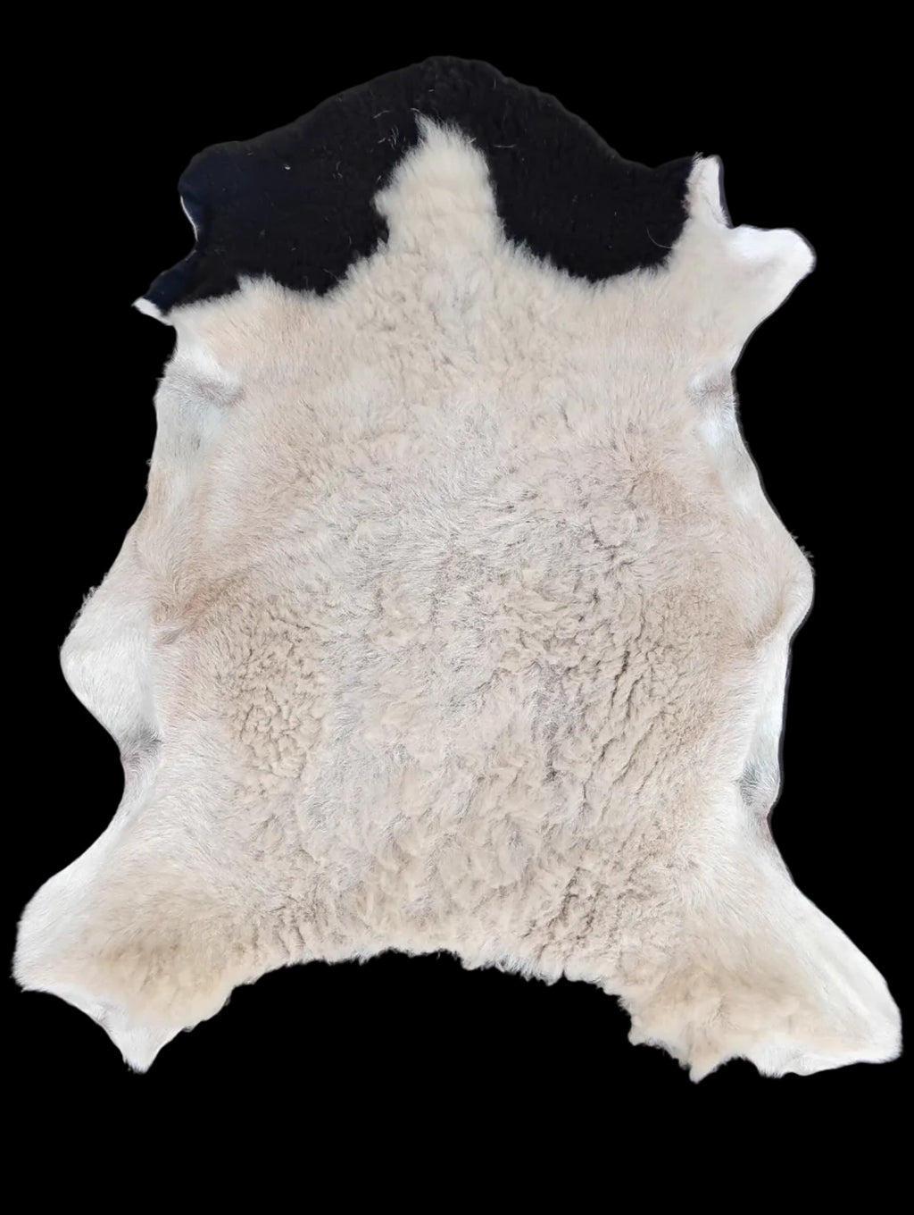 Bark tanned sheepskin 36 x 29 / 1 inch hair wool mix