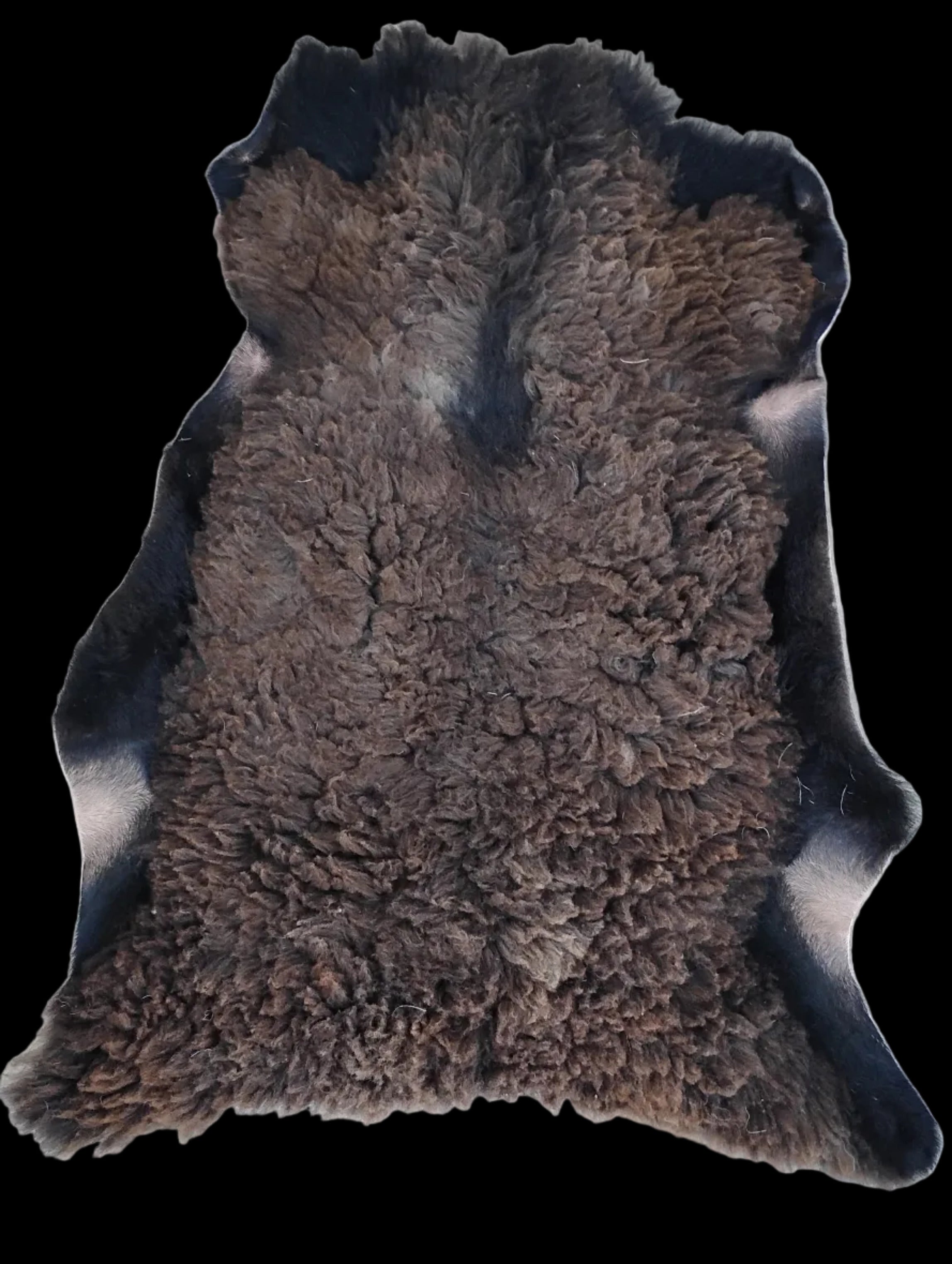 Bark tanned sheepskin 42 x 28 / 1.5  inch fiber