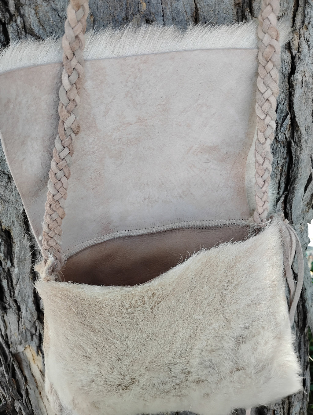 Natural Sheepskin Crossbody Bag