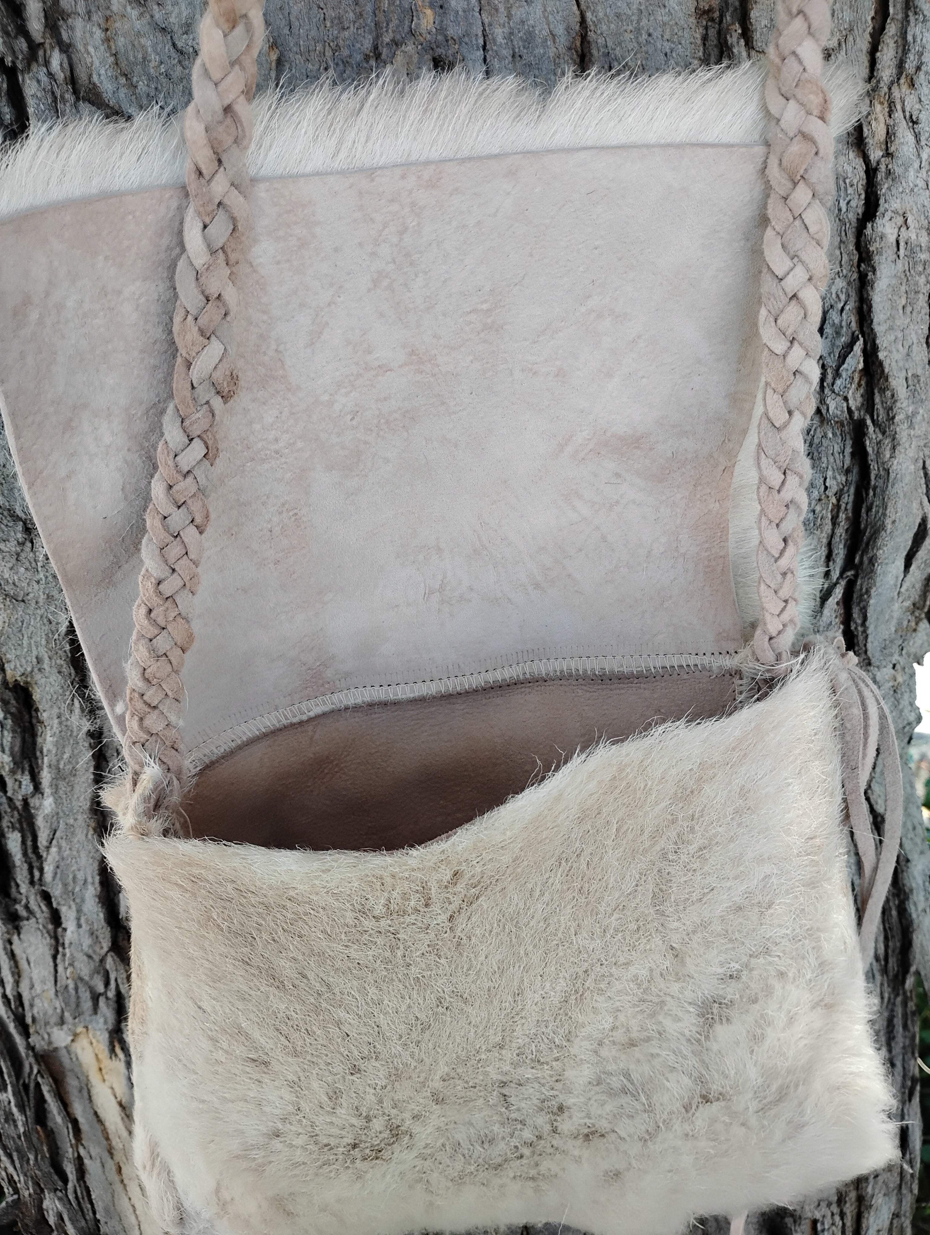 Natural Sheepskin Crossbody Bag