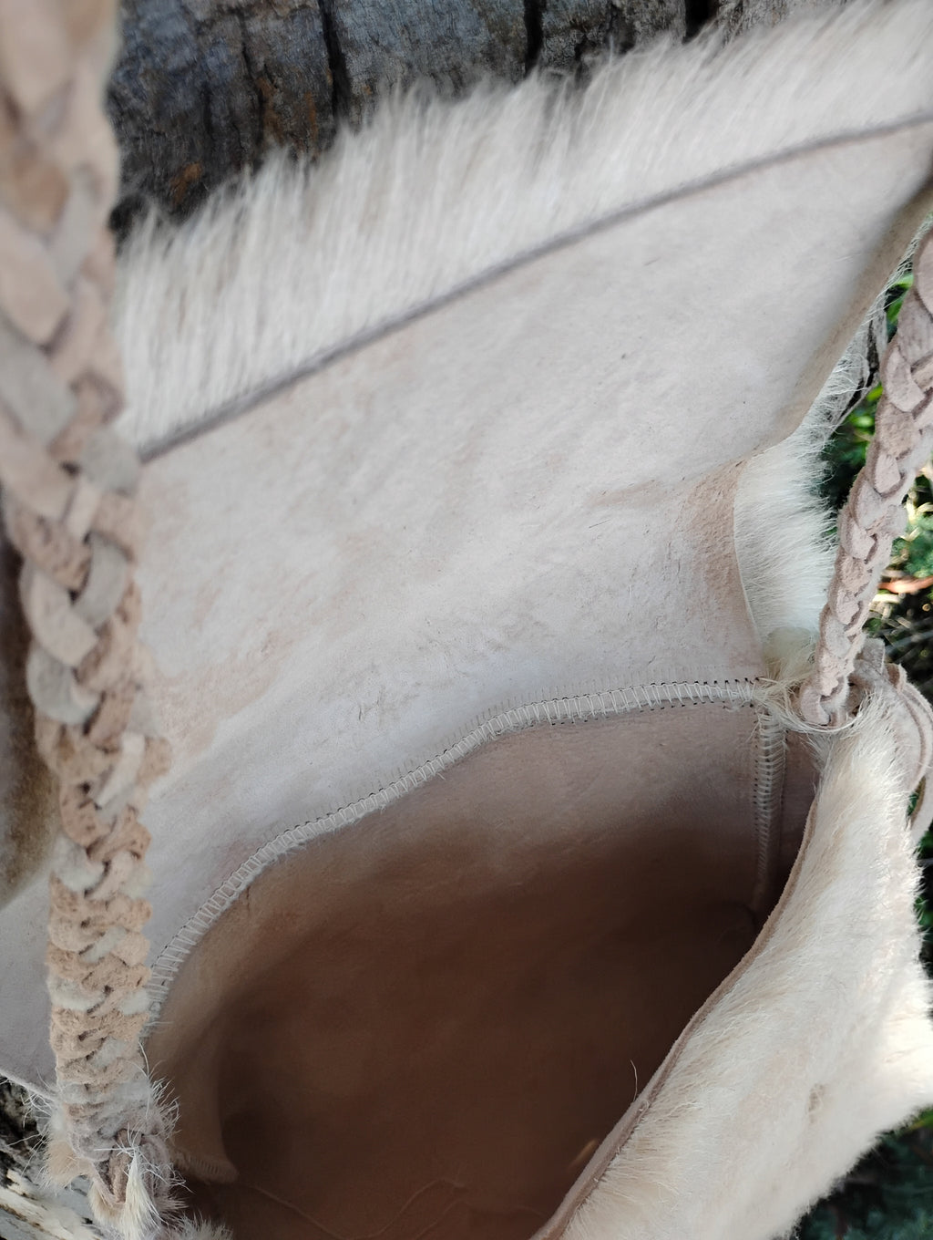 Natural Sheepskin Crossbody Bag