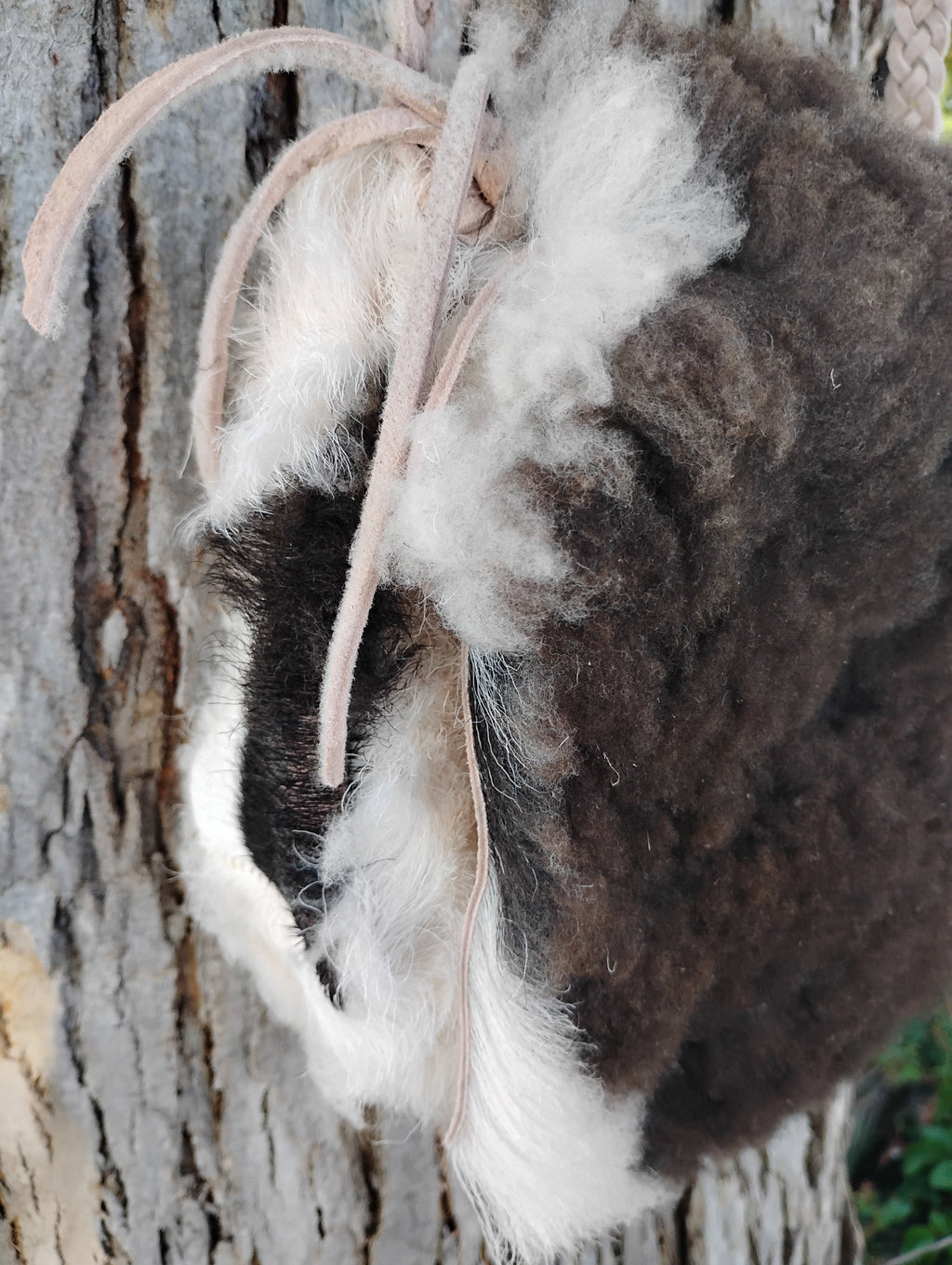 Natural Sheepskin Crossbody Bag
