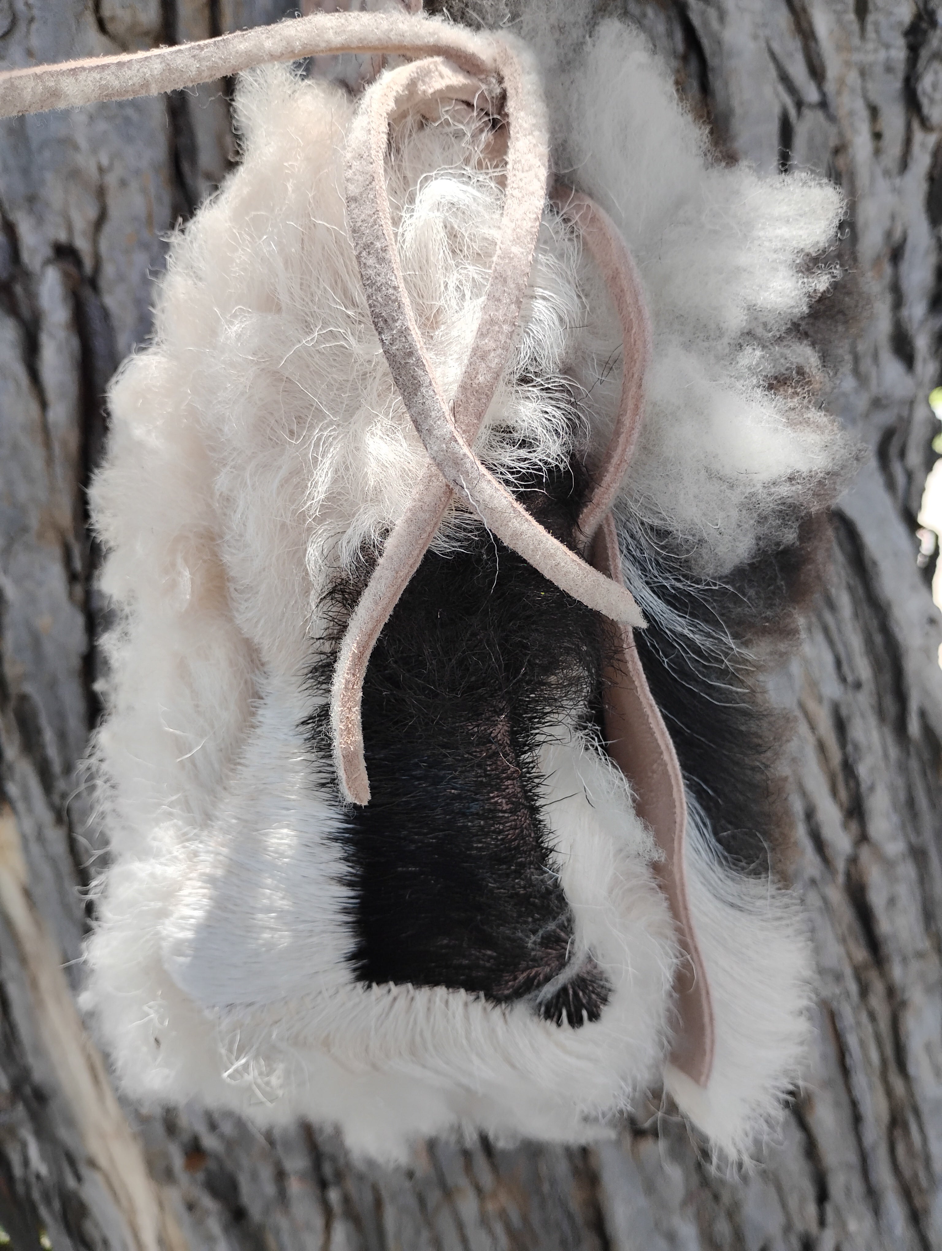 Natural Sheepskin Crossbody Bag
