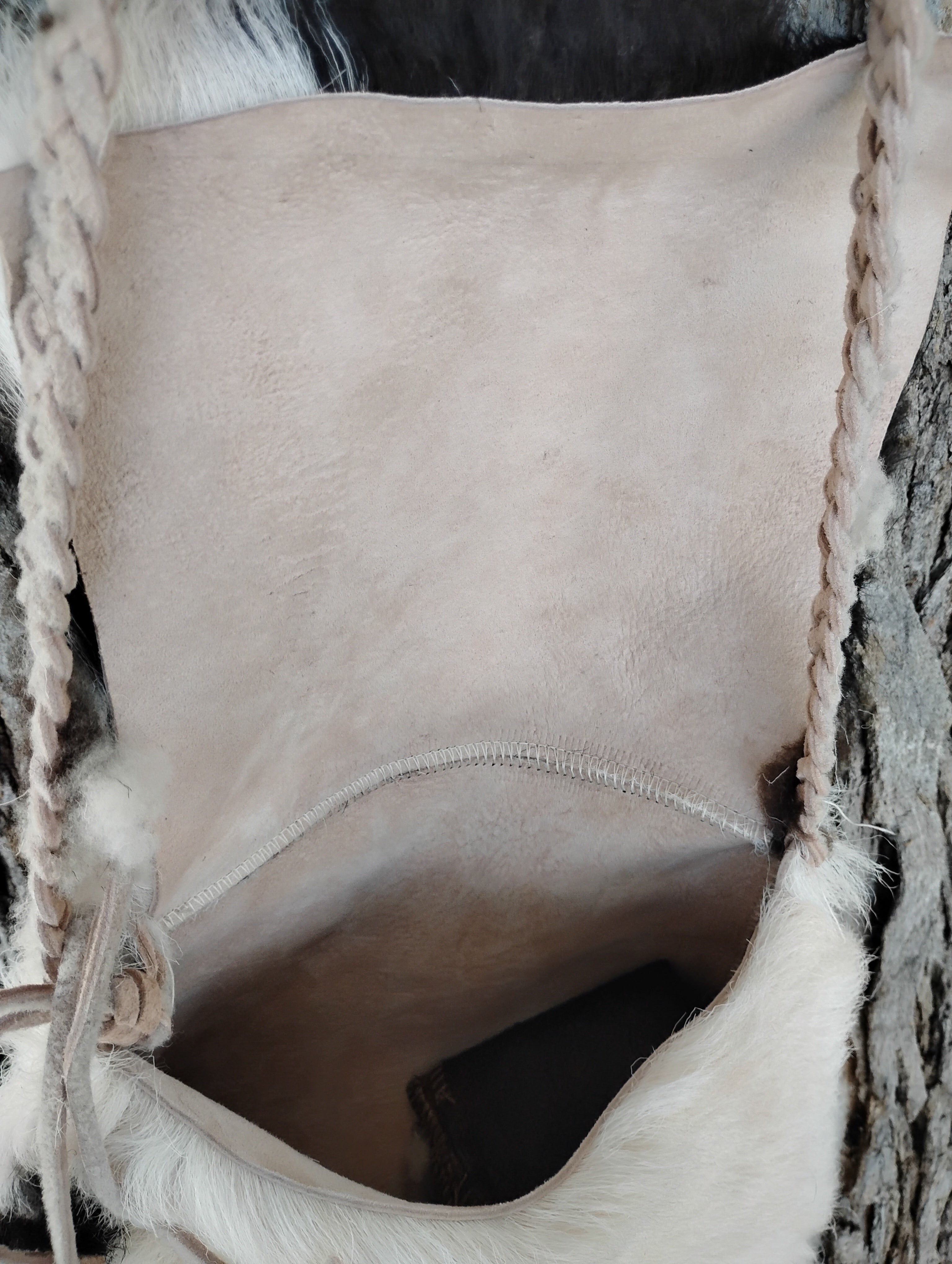 Natural Sheepskin Crossbody Bag