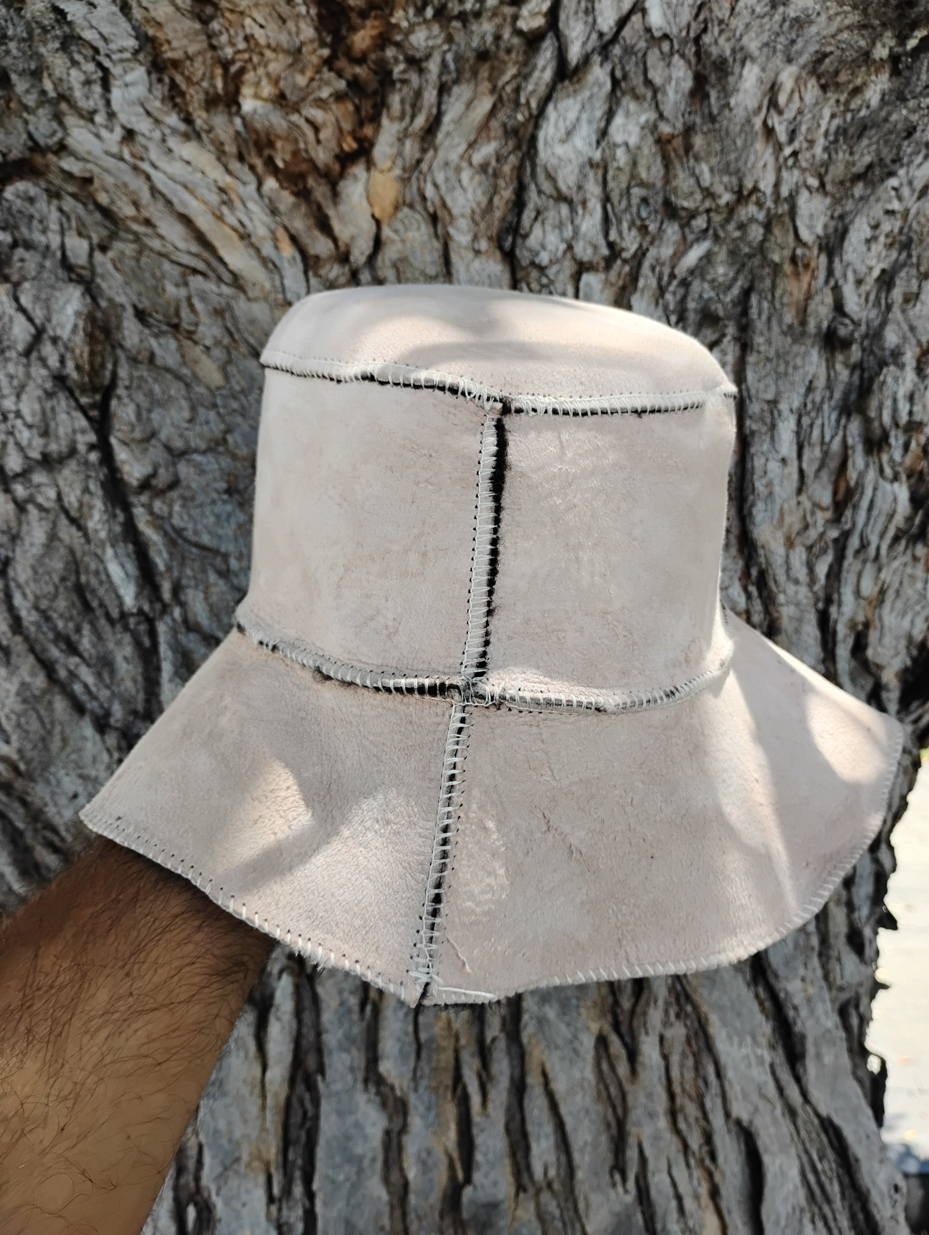Natural Sheepskin Bucket Hat