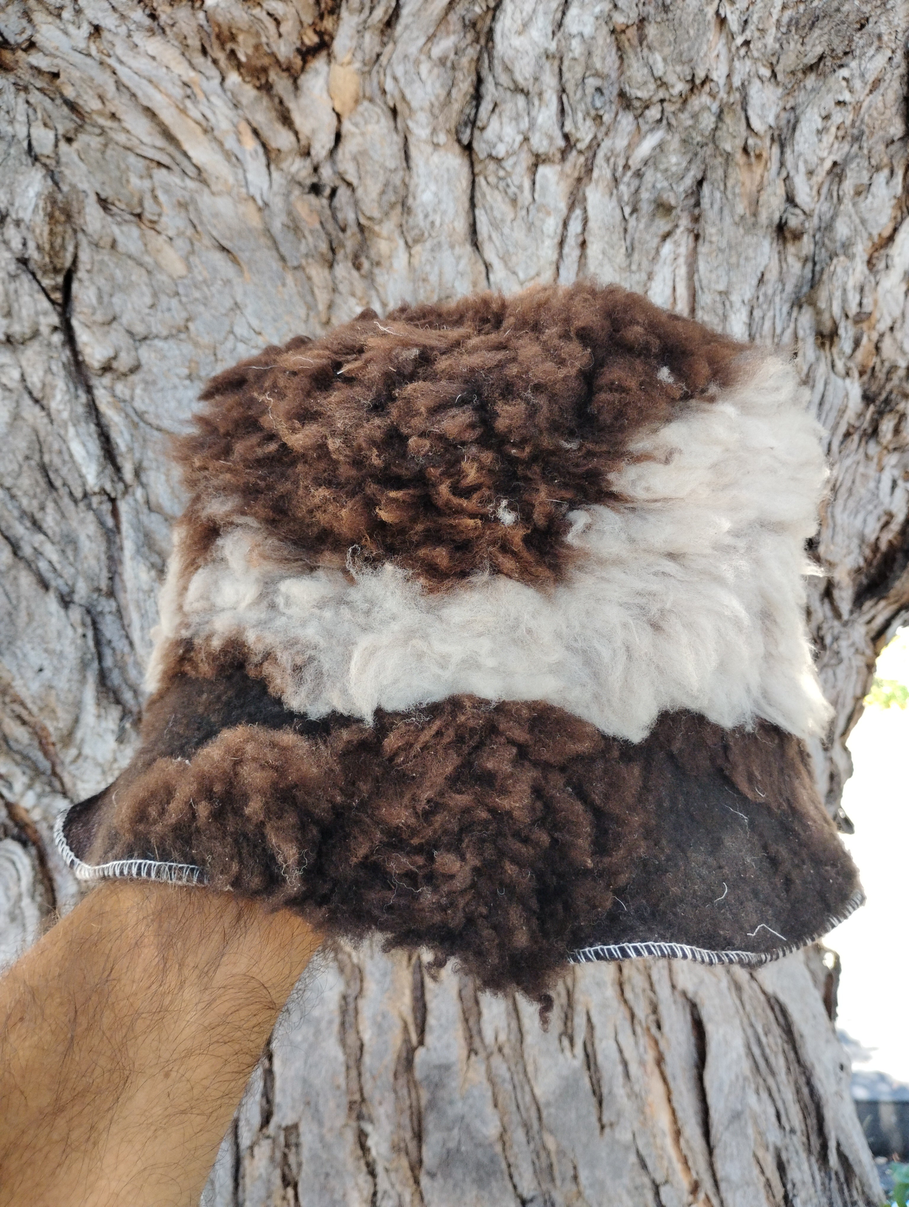 Natural Sheepskin Bucket Hat