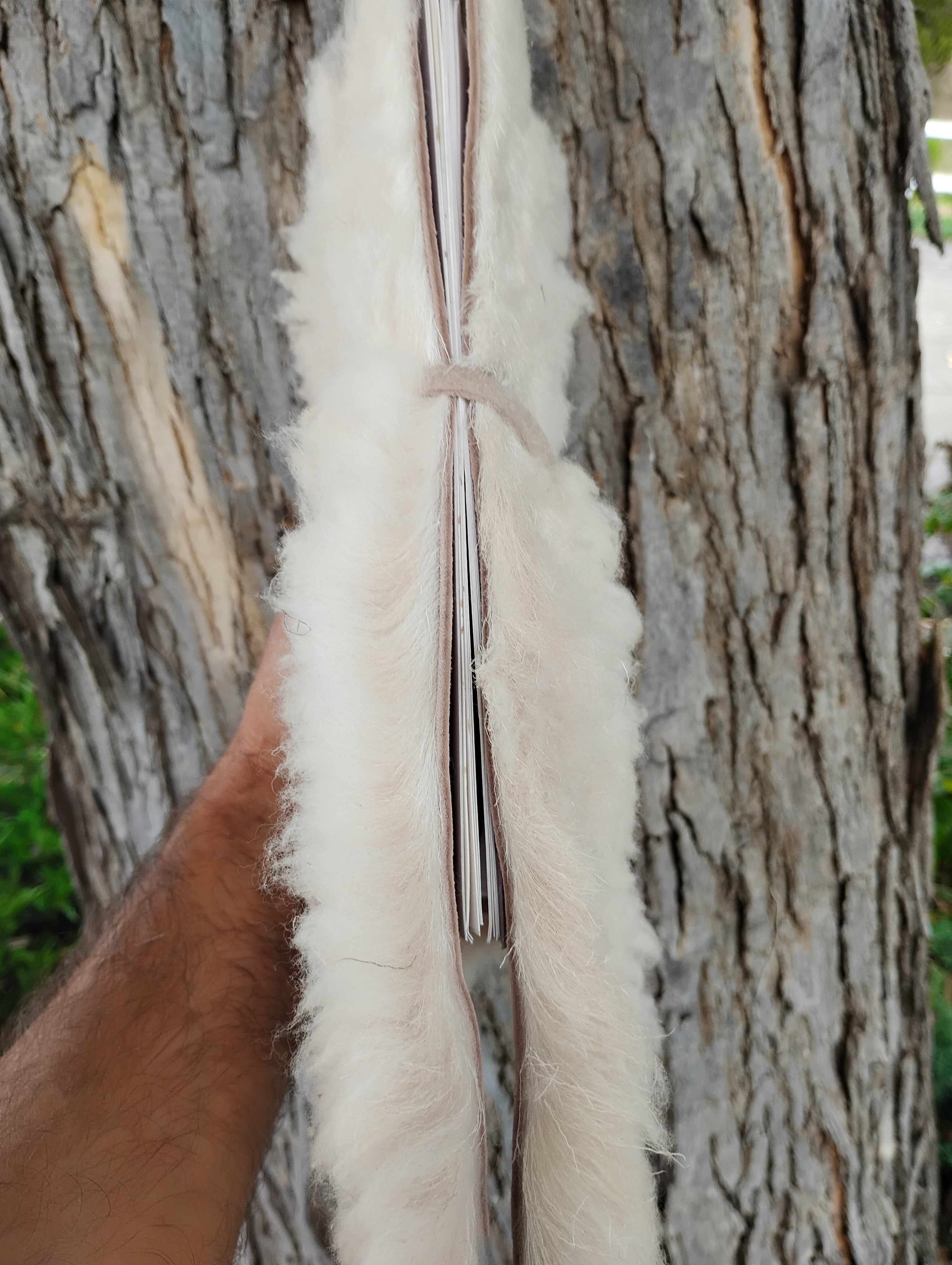 Bark Tanned Sheepskin Journal – 12×9 Refillable