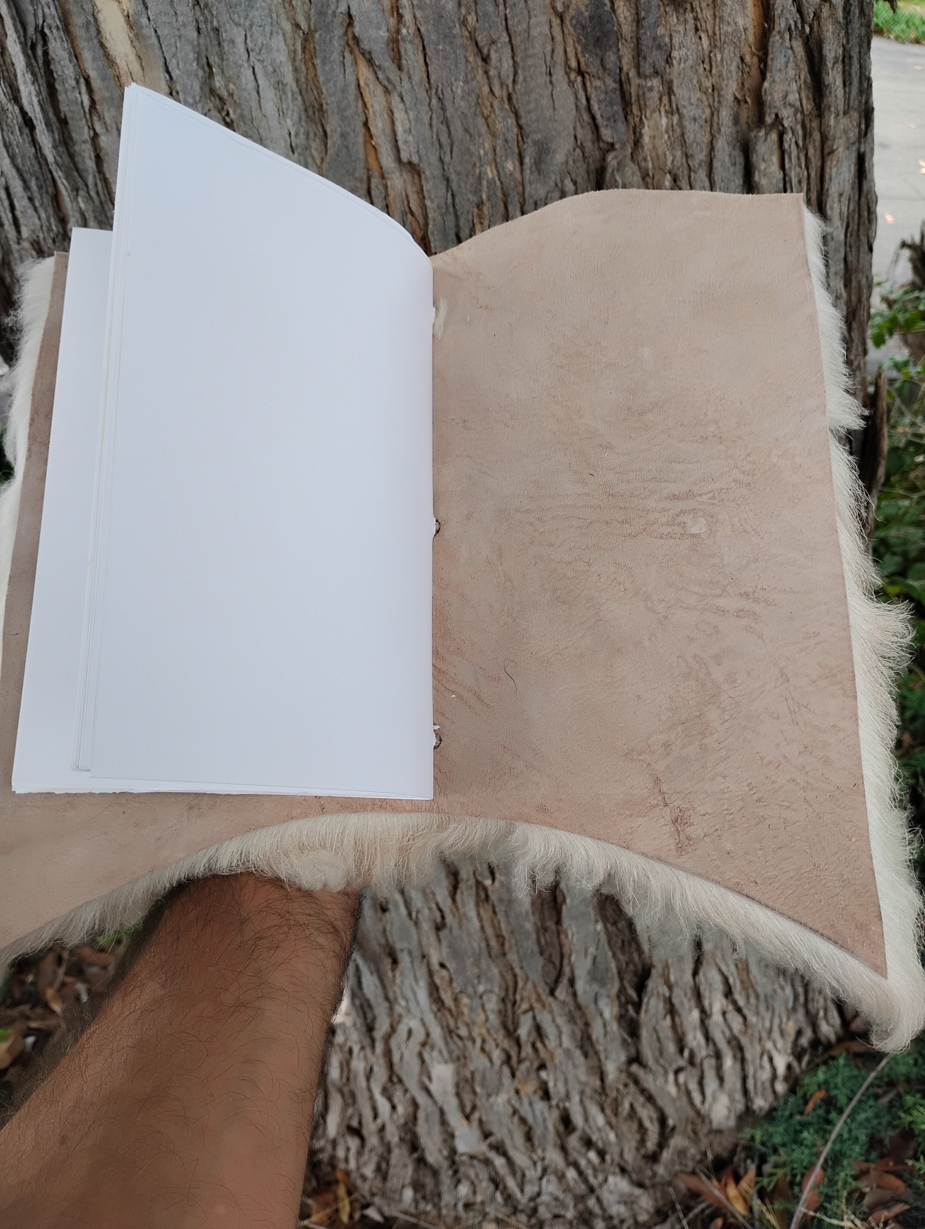 Bark Tanned Sheepskin Journal – 12×9 Refillable