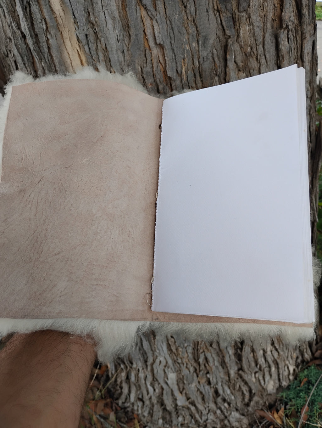 Bark Tanned Sheepskin Journal – 12×9 Refillable