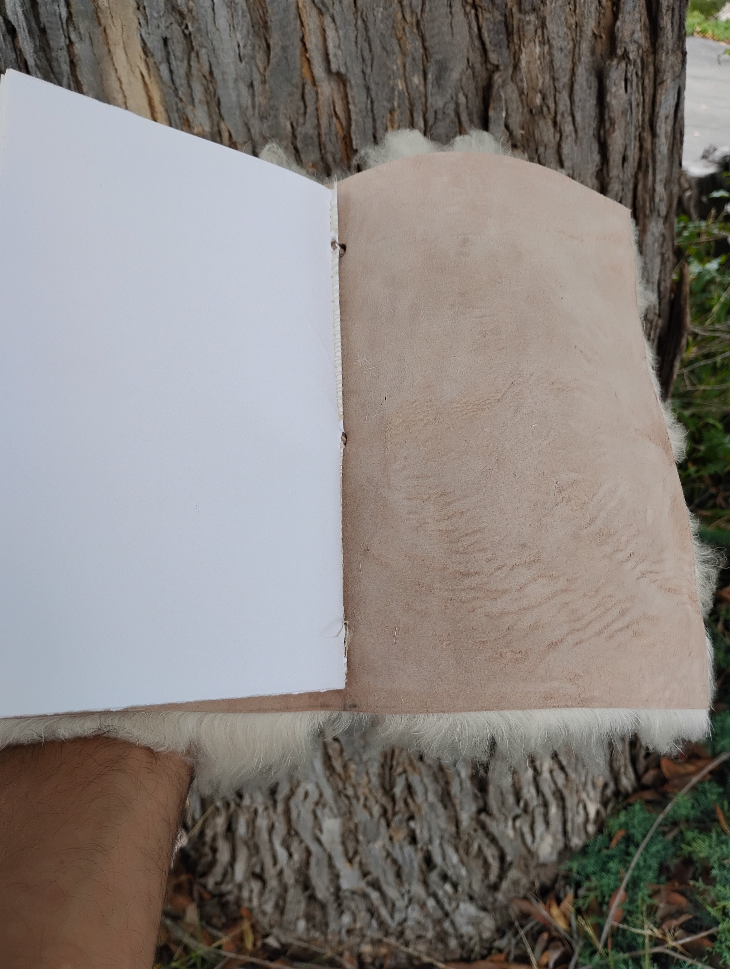 Bark Tanned Sheepskin Journal – 12×9 Refillable