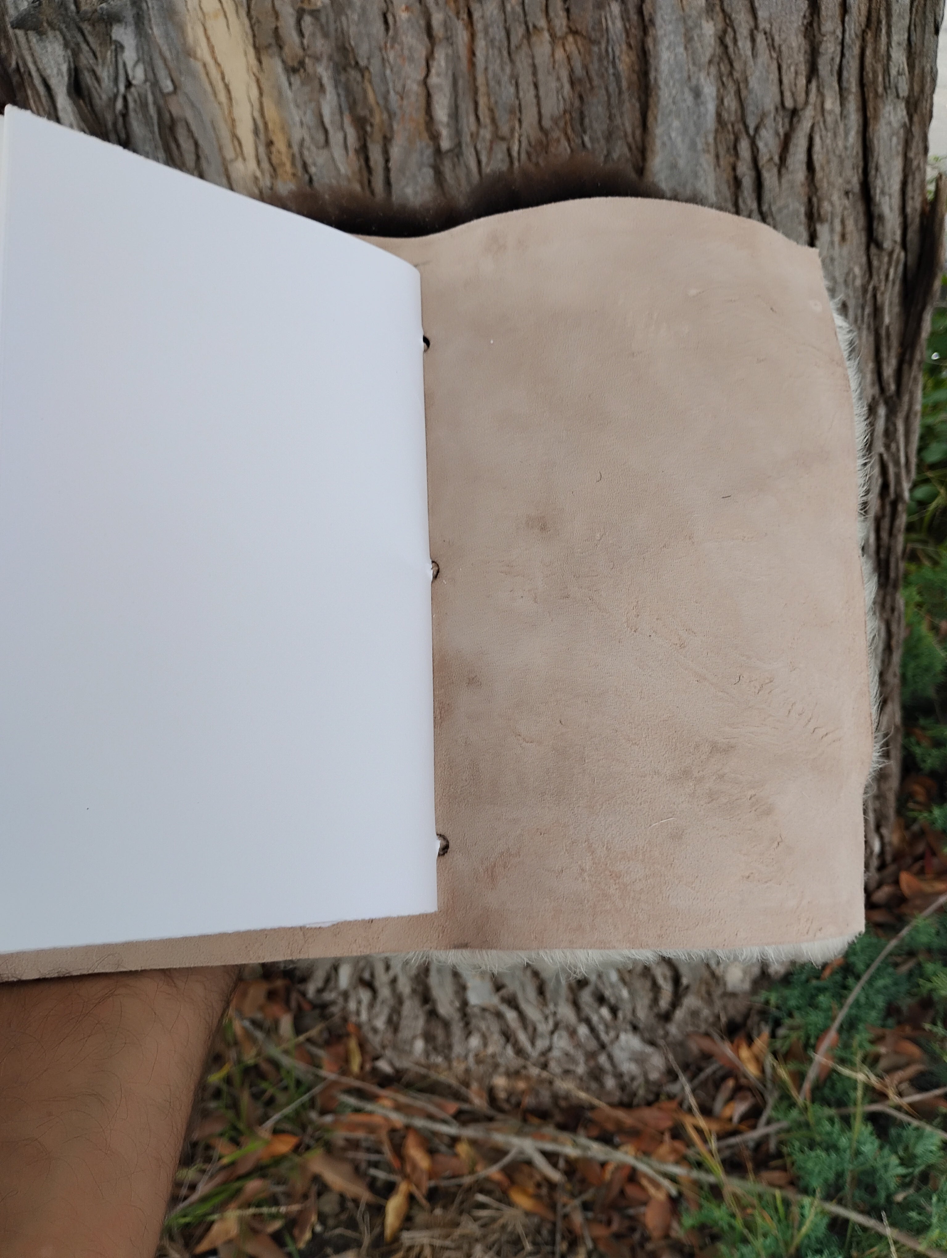 Bark Tanned Sheepskin Journal – 12×9 Refillable