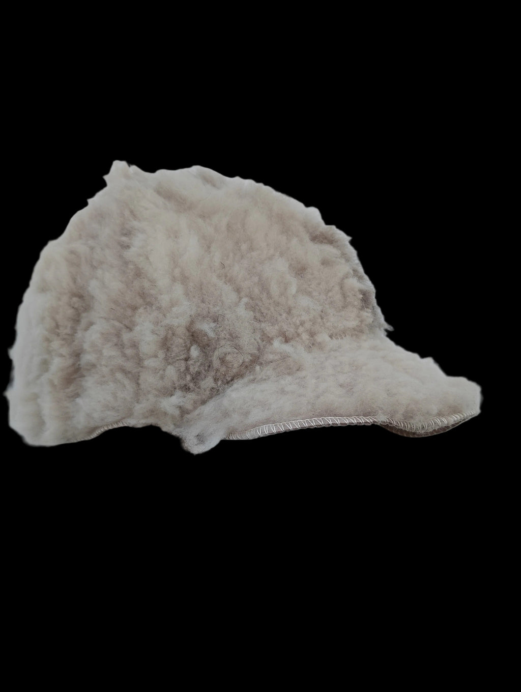 Adjustable shearling cap adult size