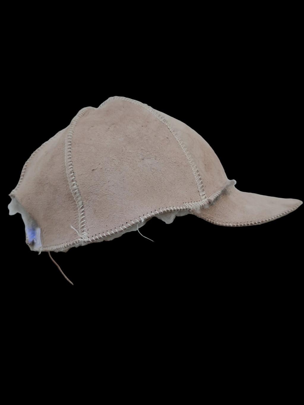 Adjustable shearling cap adult size