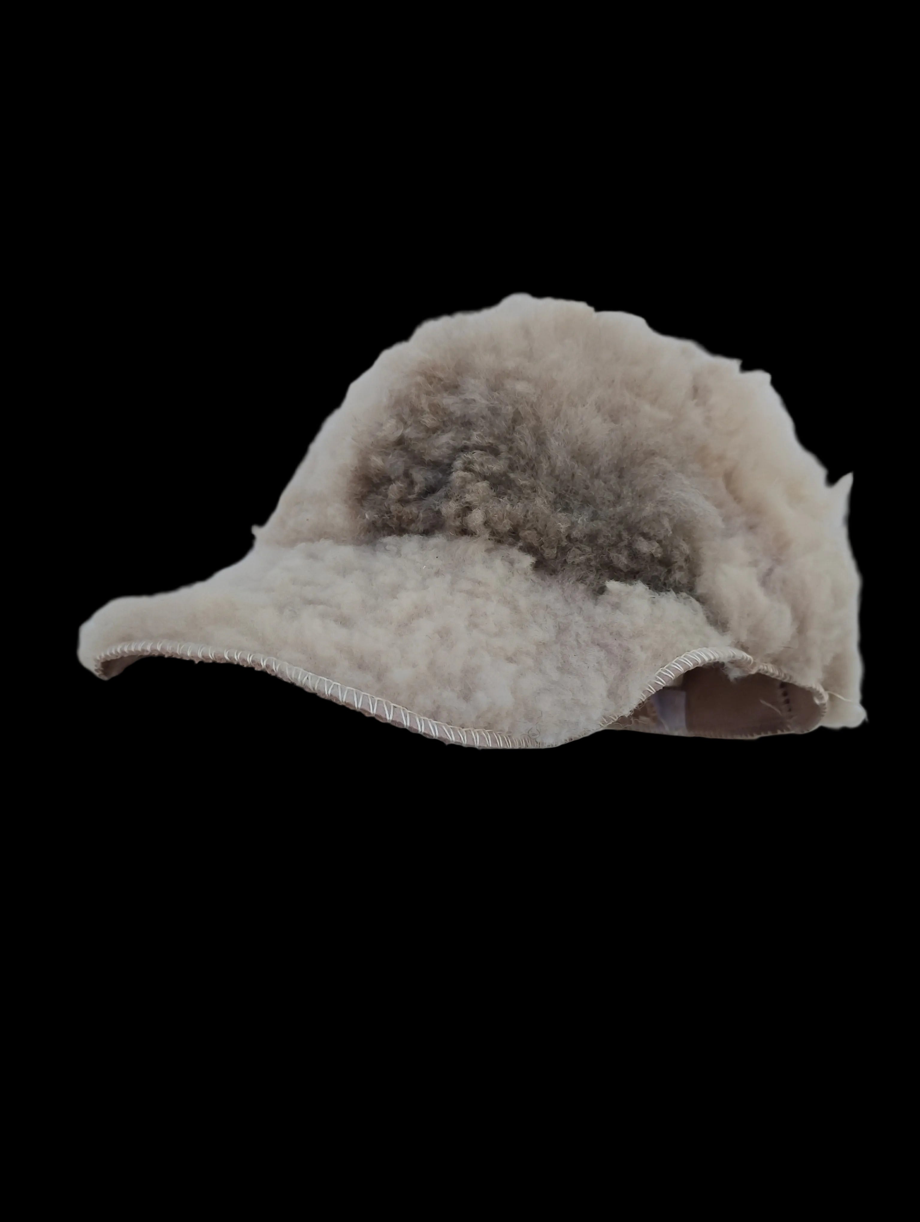 Adjustable shearling cap adult size