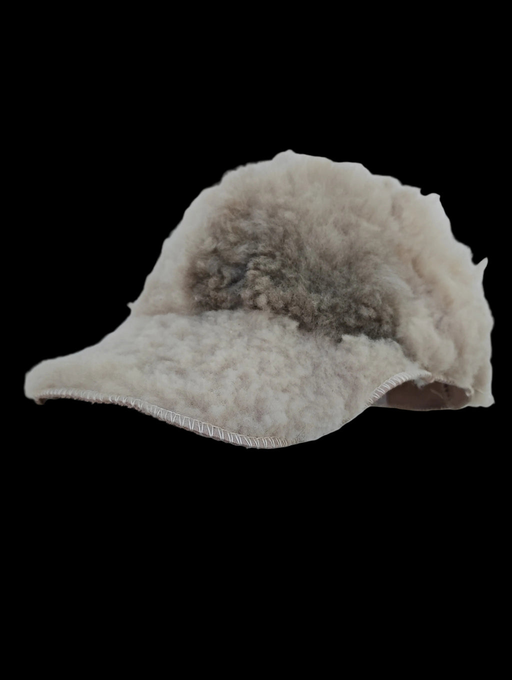 Adjustable shearling cap adult size