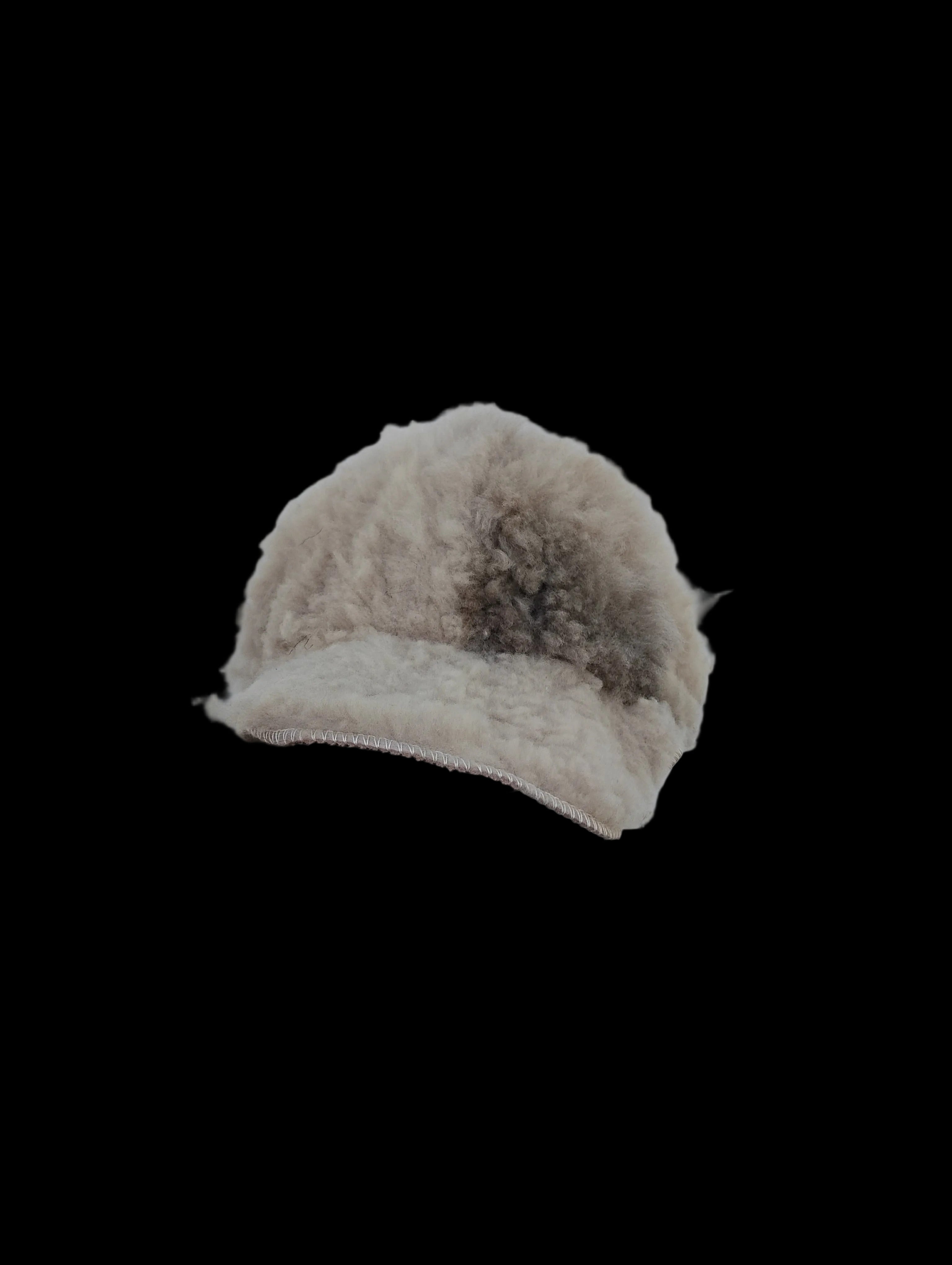 Adjustable shearling cap adult size