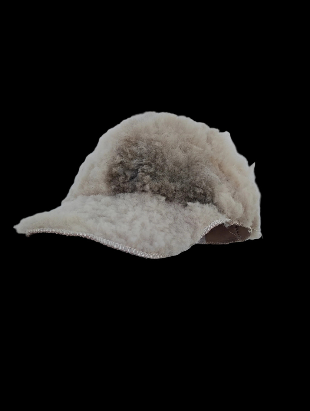 Adjustable shearling cap adult size