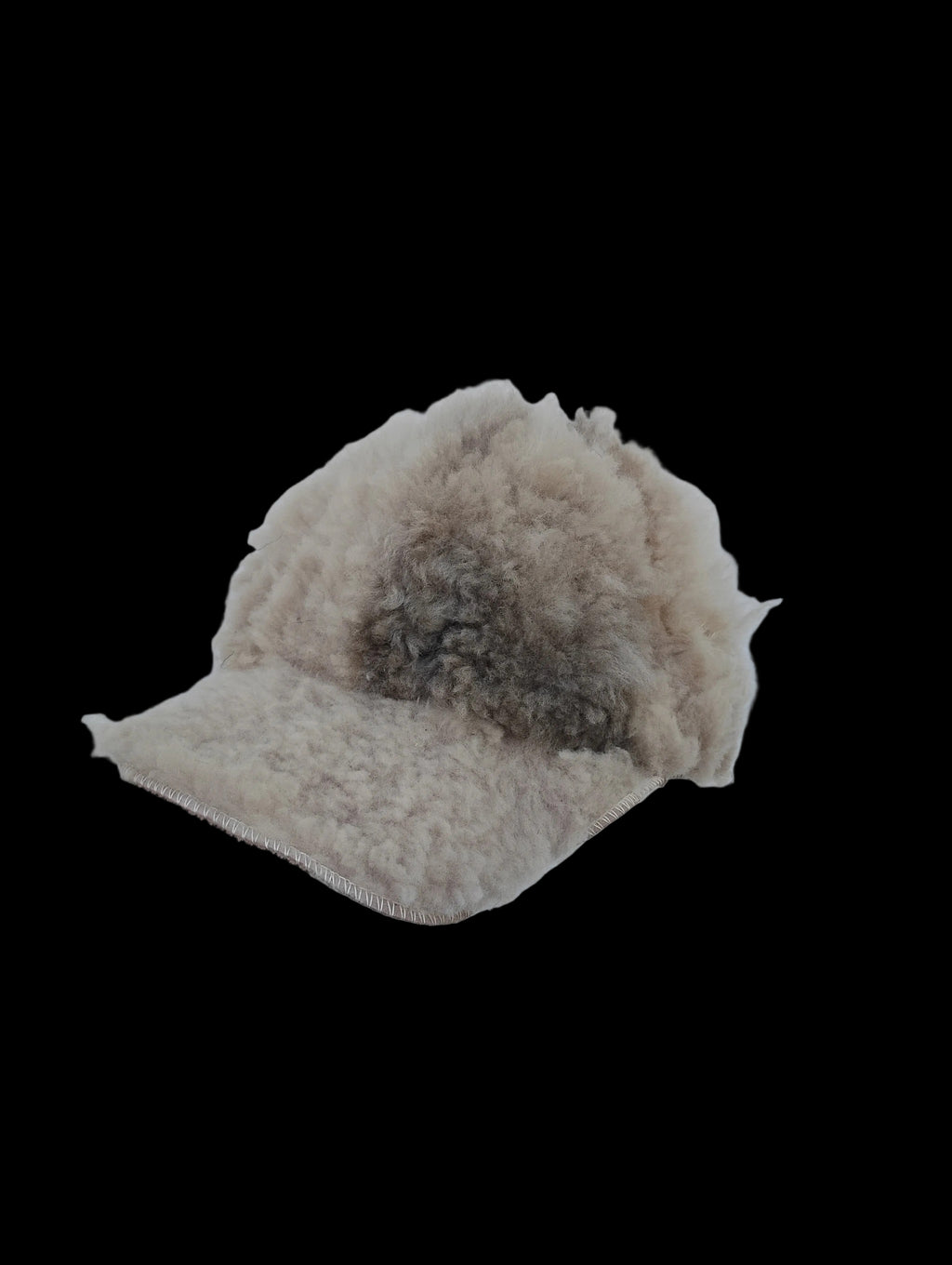 Adjustable shearling cap adult size