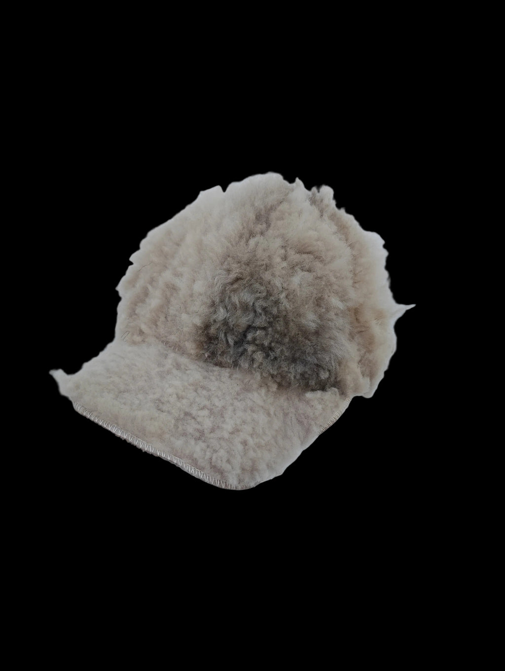 Adjustable shearling cap adult size