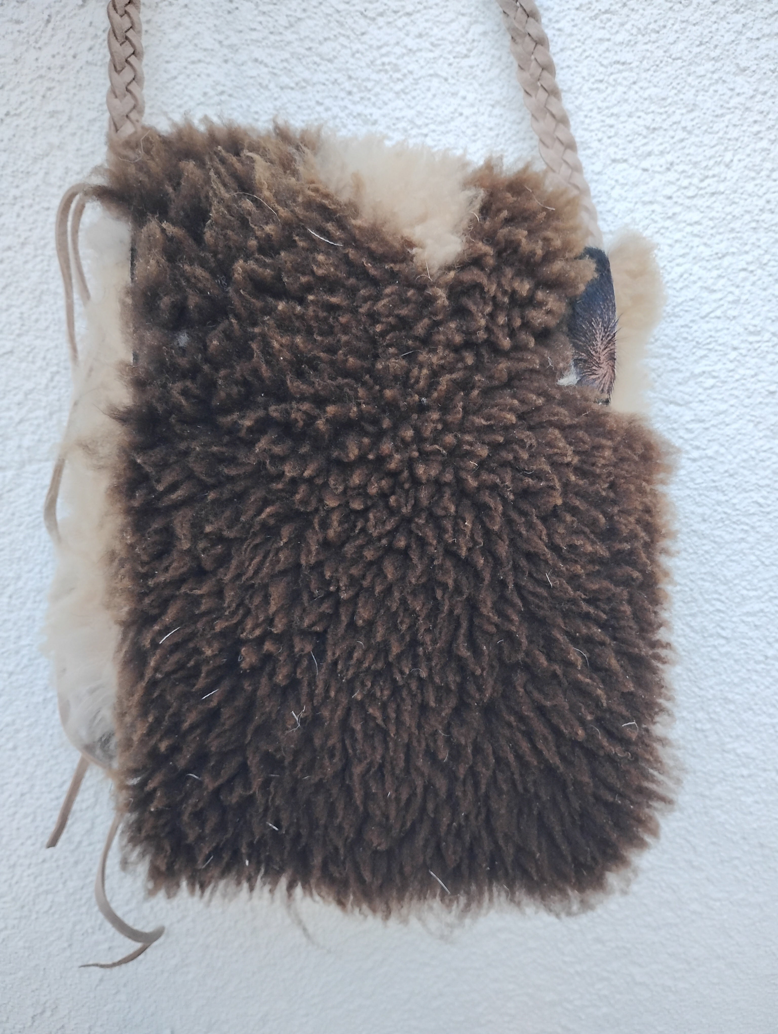 Natural Sheepskin Crossbody Bag