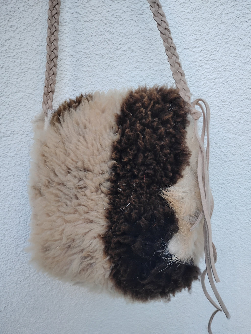 Natural Sheepskin Crossbody Bag