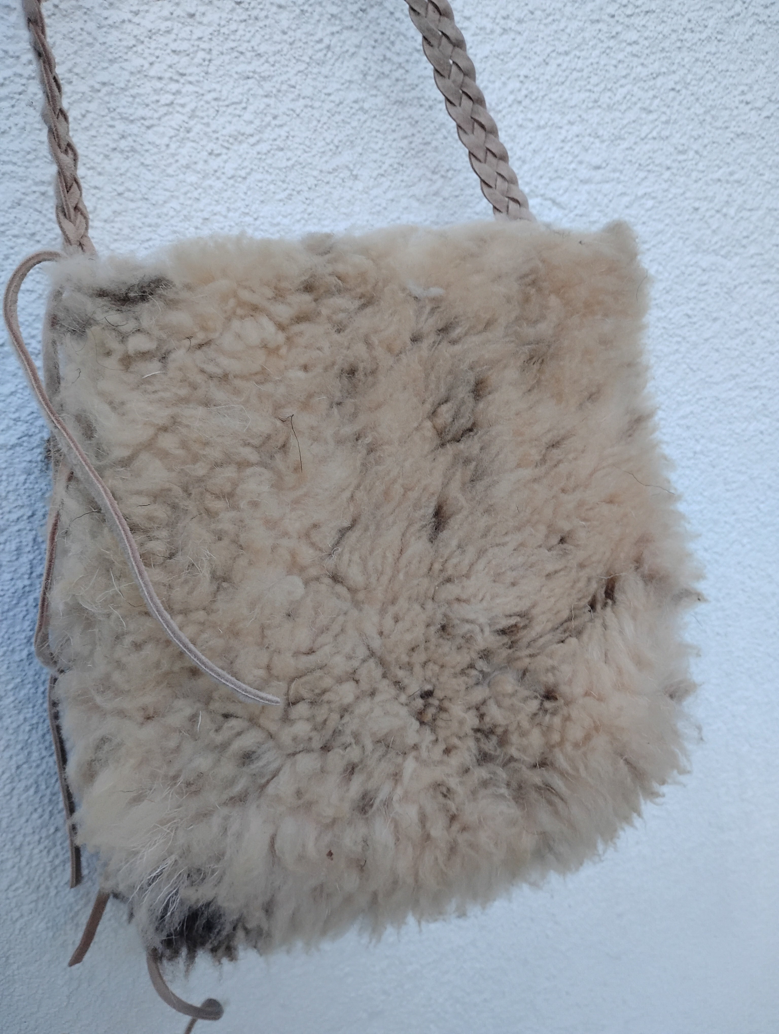 Natural Sheepskin Crossbody Bag