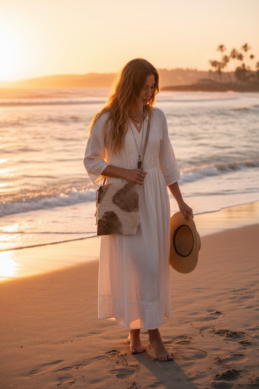 Natural Sheepskin Crossbody Bag