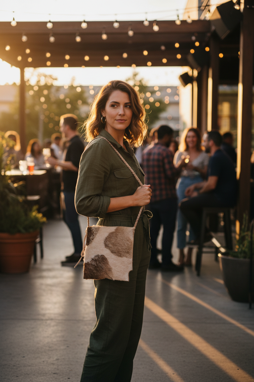 Natural Sheepskin Crossbody Bag