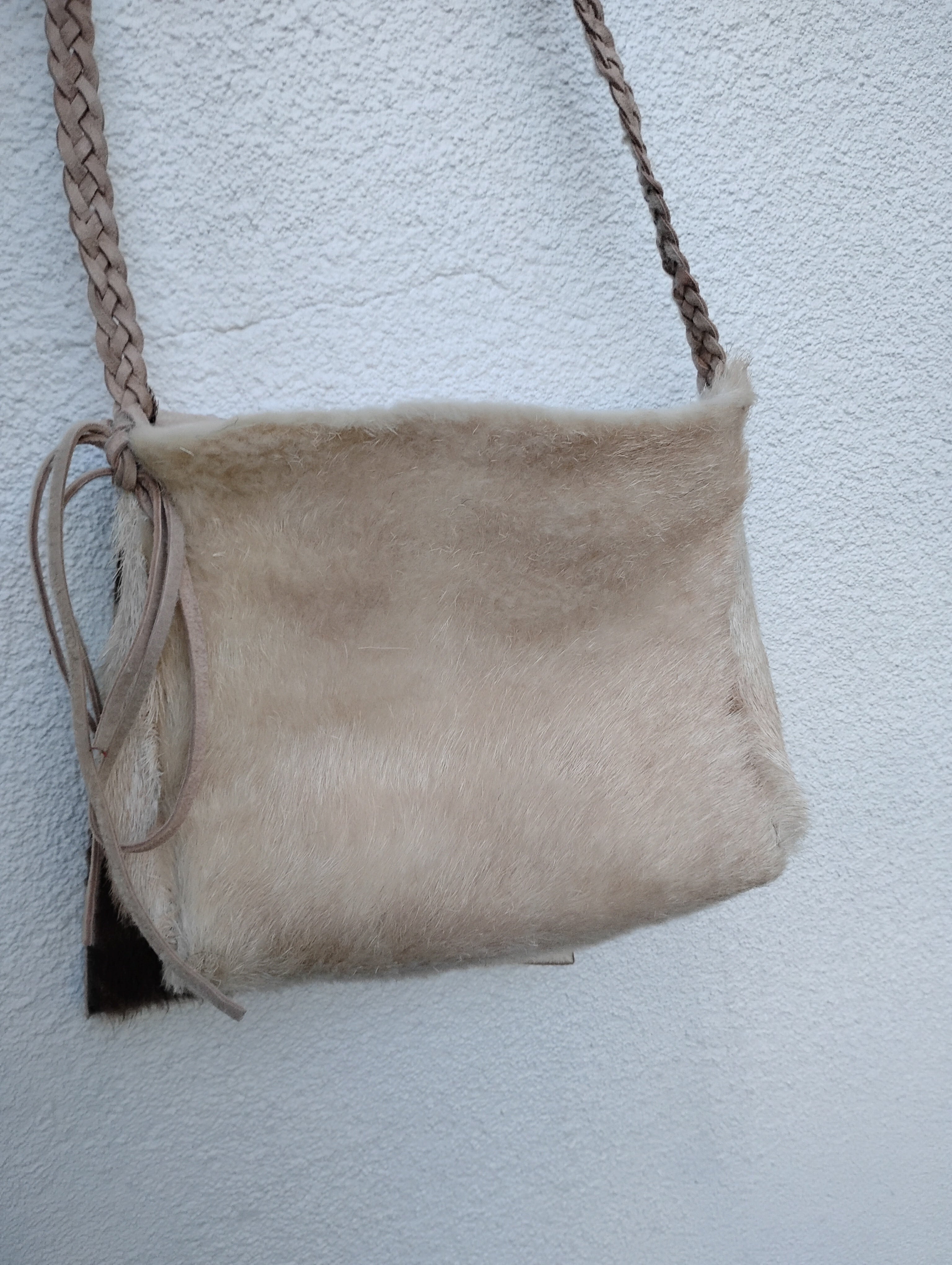Natural Sheepskin Crossbody Bag