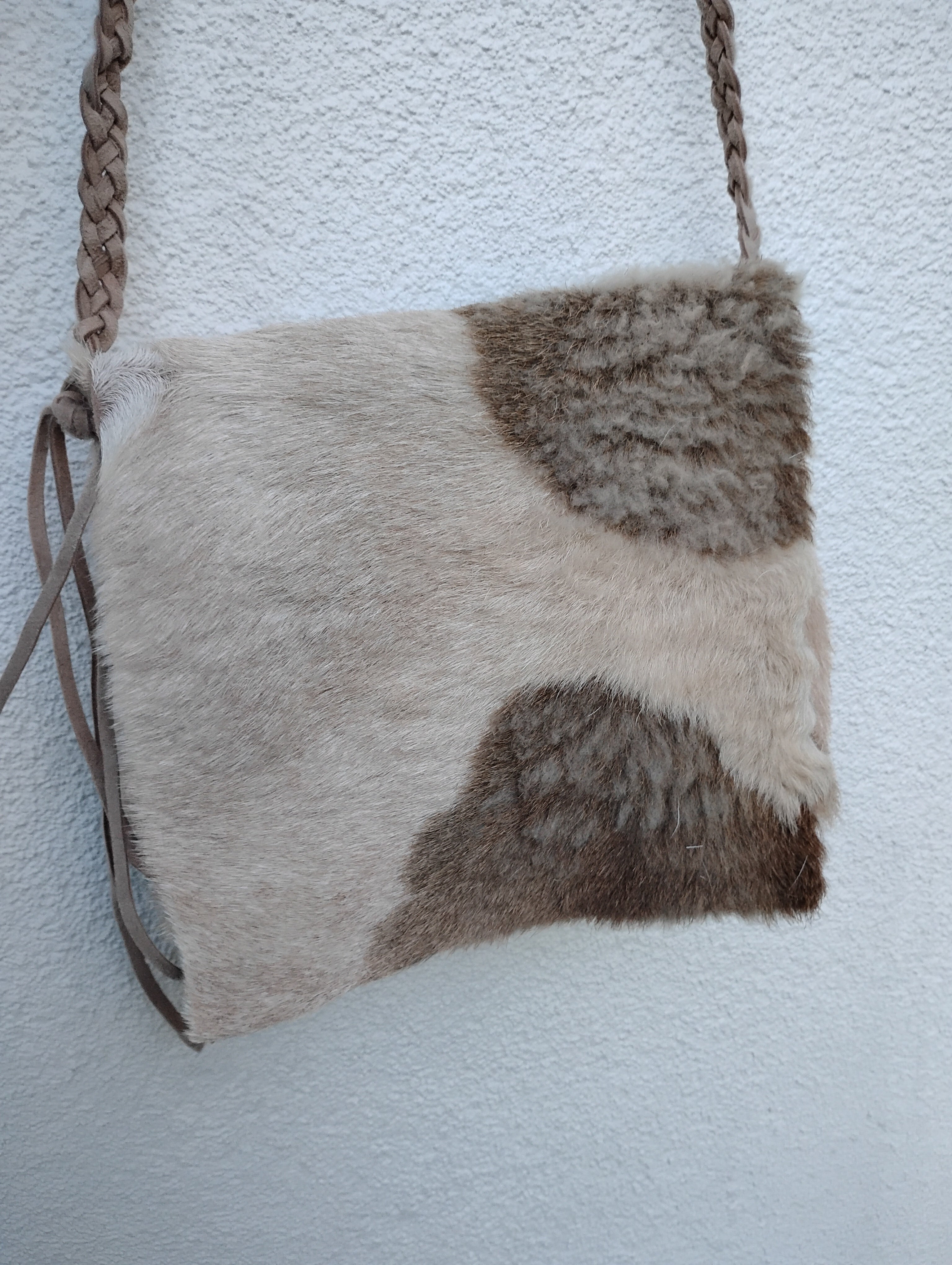 Natural Sheepskin Crossbody Bag