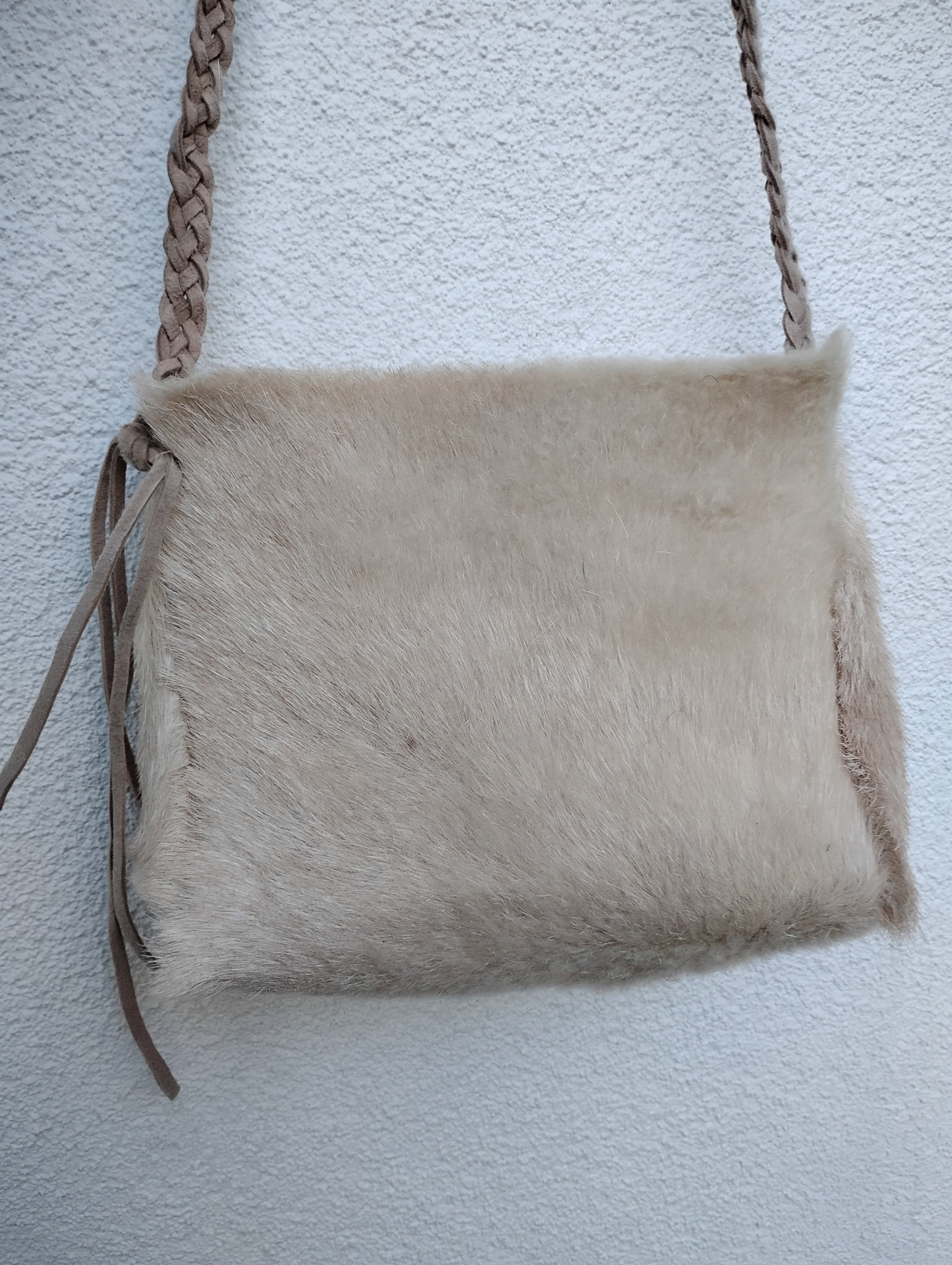 Natural Sheepskin Crossbody Bag
