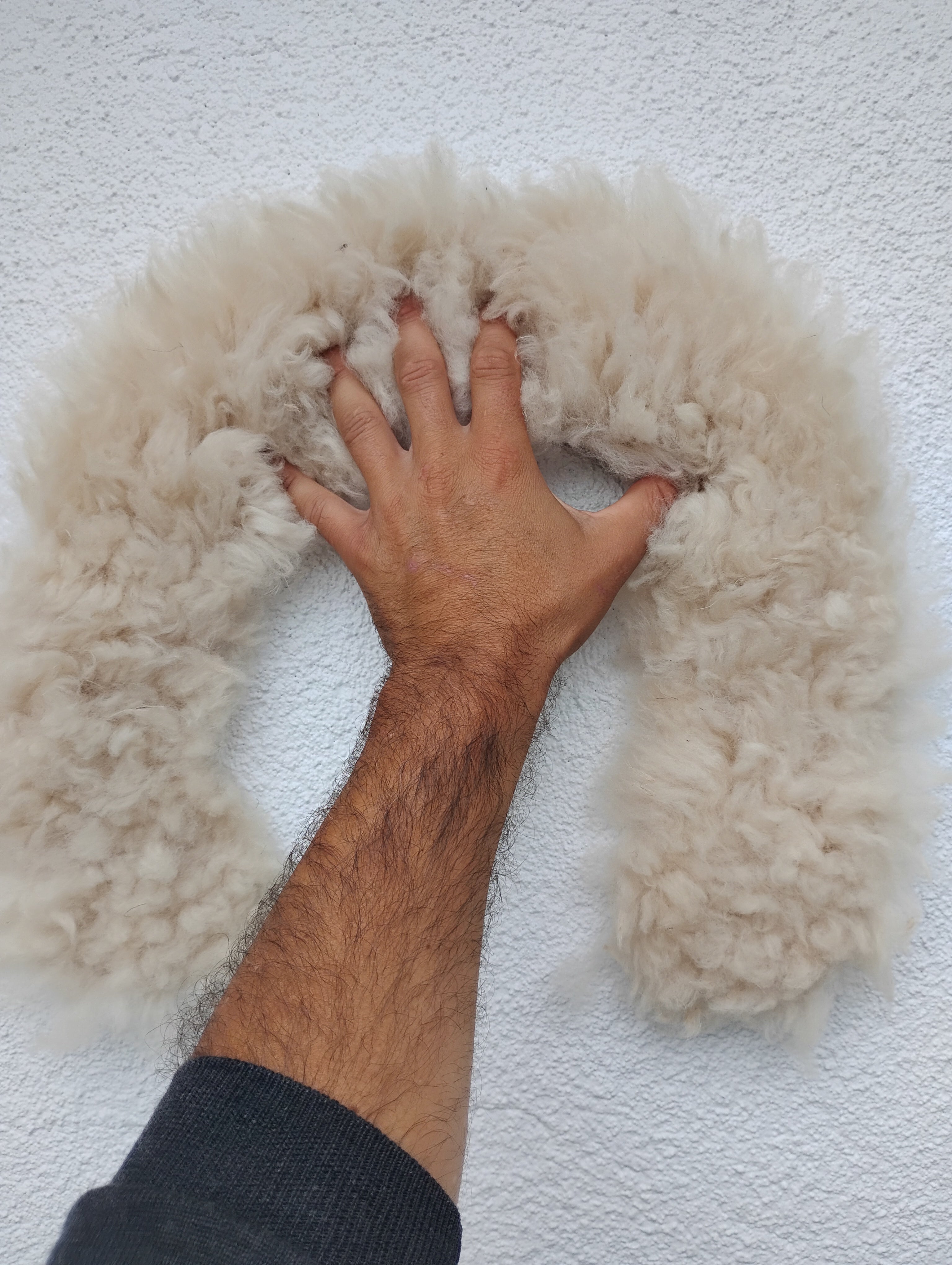 Sheepskin shawl 1.5inch silky wool