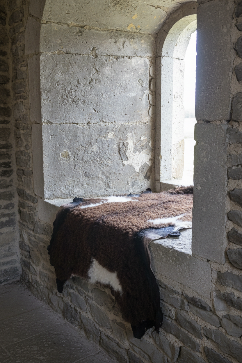 Bark tanned sheepskin 39 x 24 1.5 silky wool