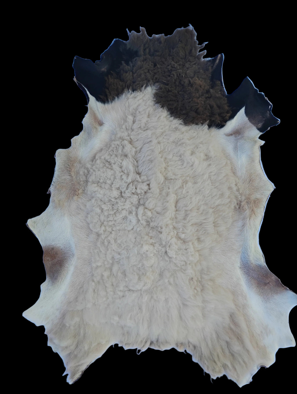 Bark tanned sheepskin 38 x 27 1 inch wool/hair