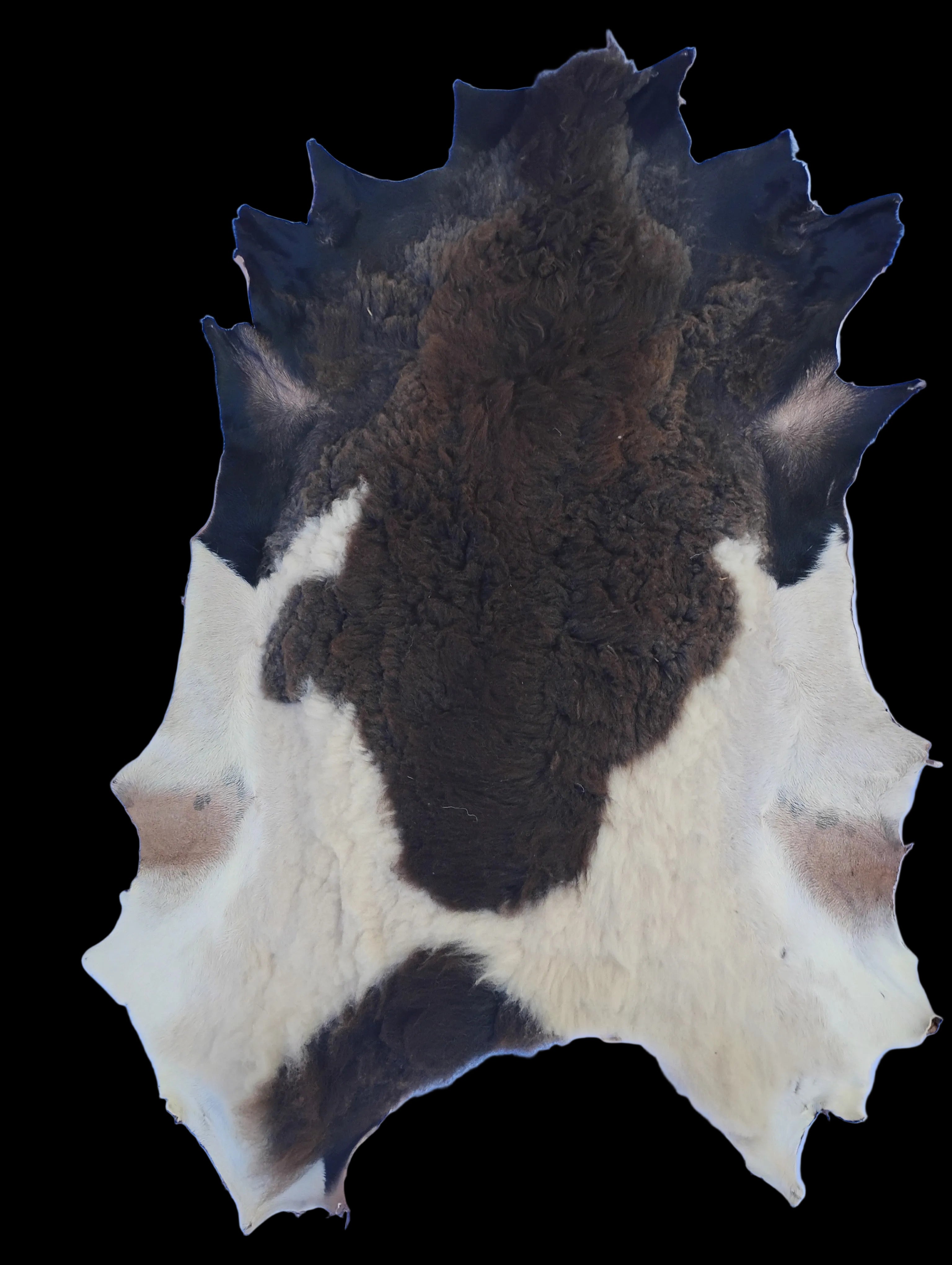 Bark tanned sheepskin 38 x 25 1 inch wool/hair