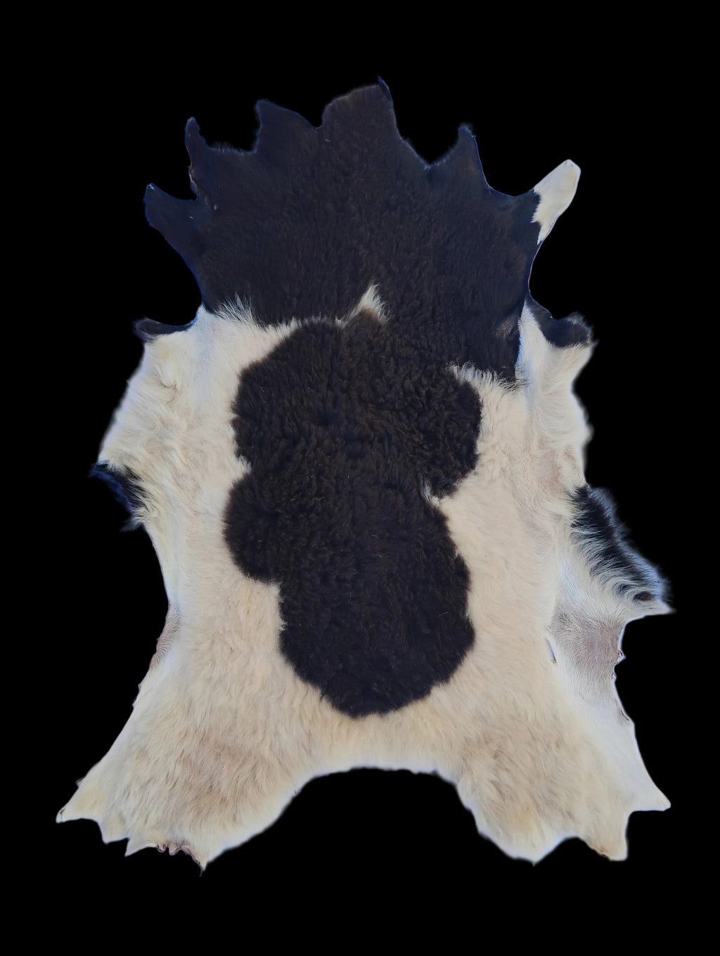 Bark tanned sheepskin 32 x 22 1 inch wool/hair