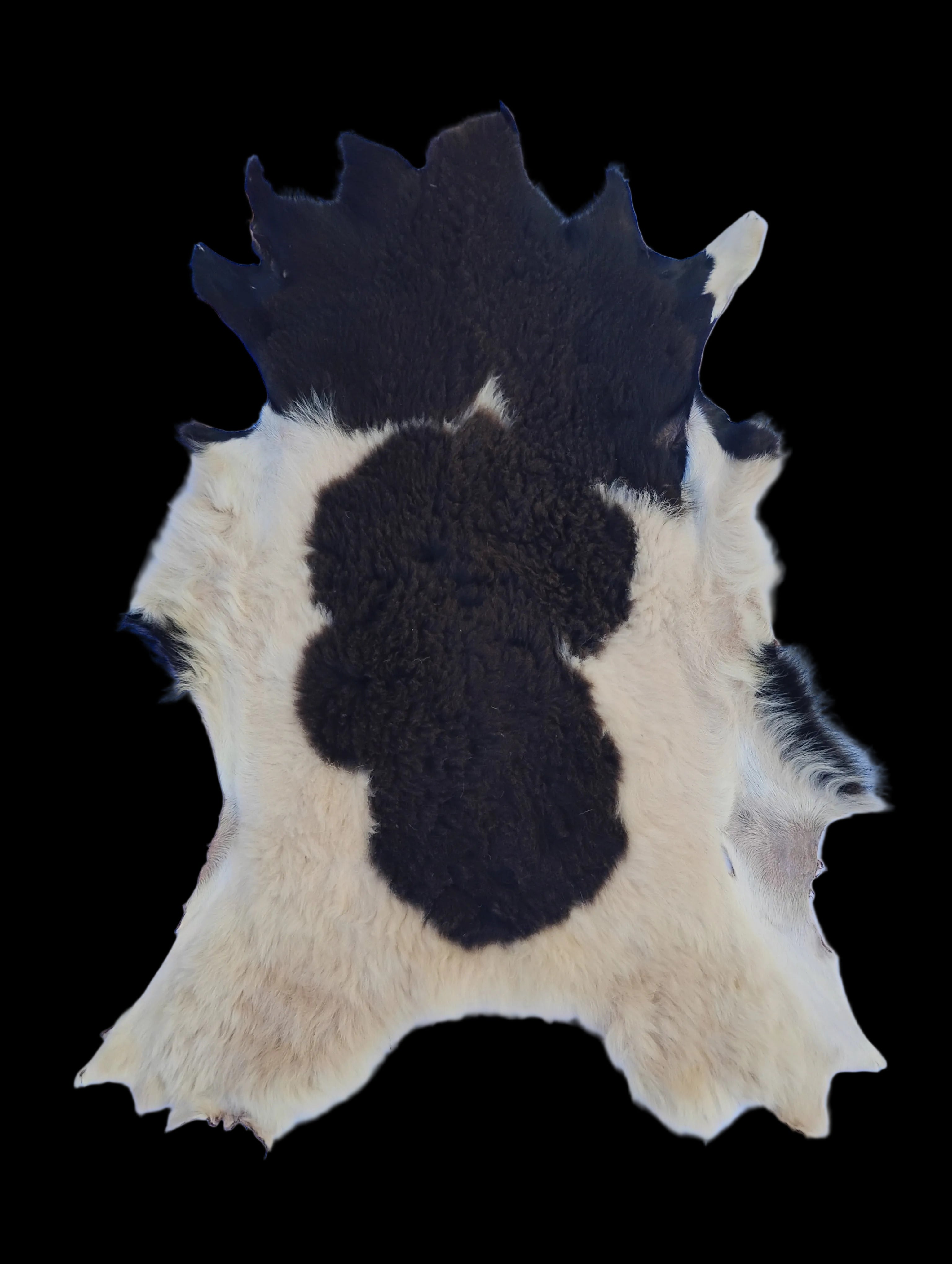 Bark tanned sheepskin 32 x 22 1 inch wool/hair