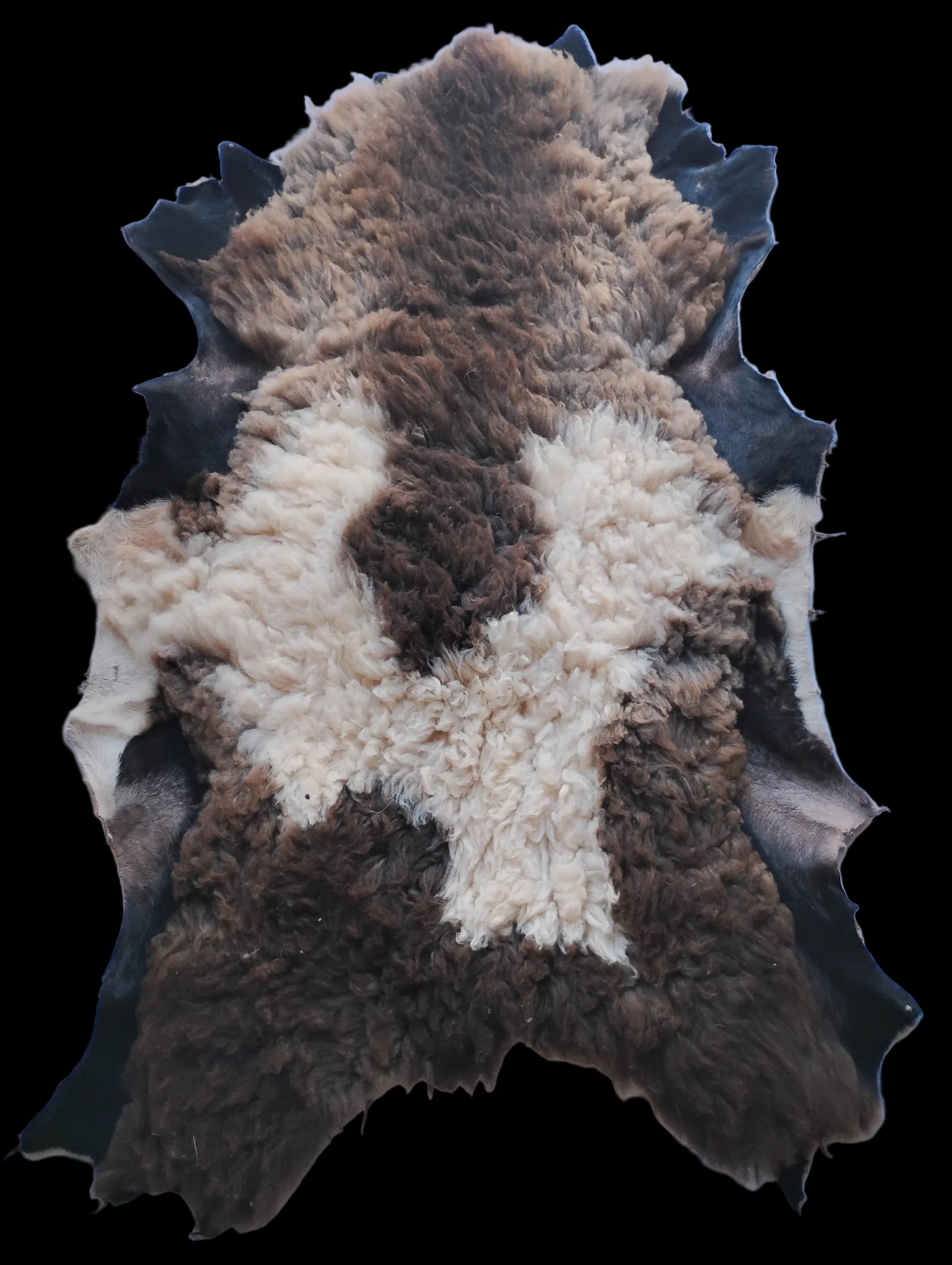 Bark tanned sheepskin 38 x 26 1 inch wool/hair