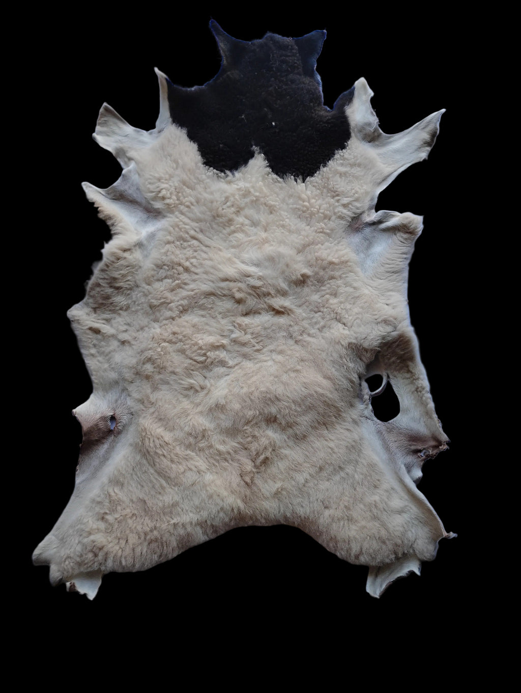Bark tanned sheepskin 35 x 24 1 inch wool/hair
