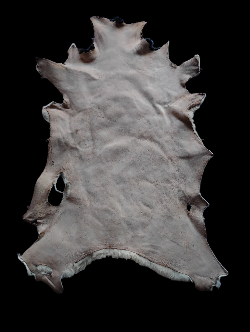 Bark tanned sheepskin 35 x 24 1 inch wool/hair