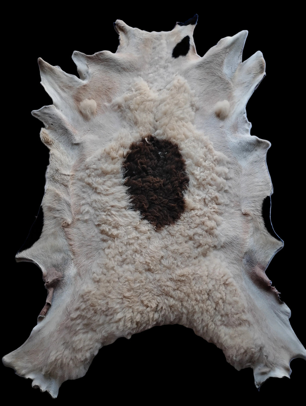 Bark tanned sheepskin 37 x 28 1 inch wool/hair