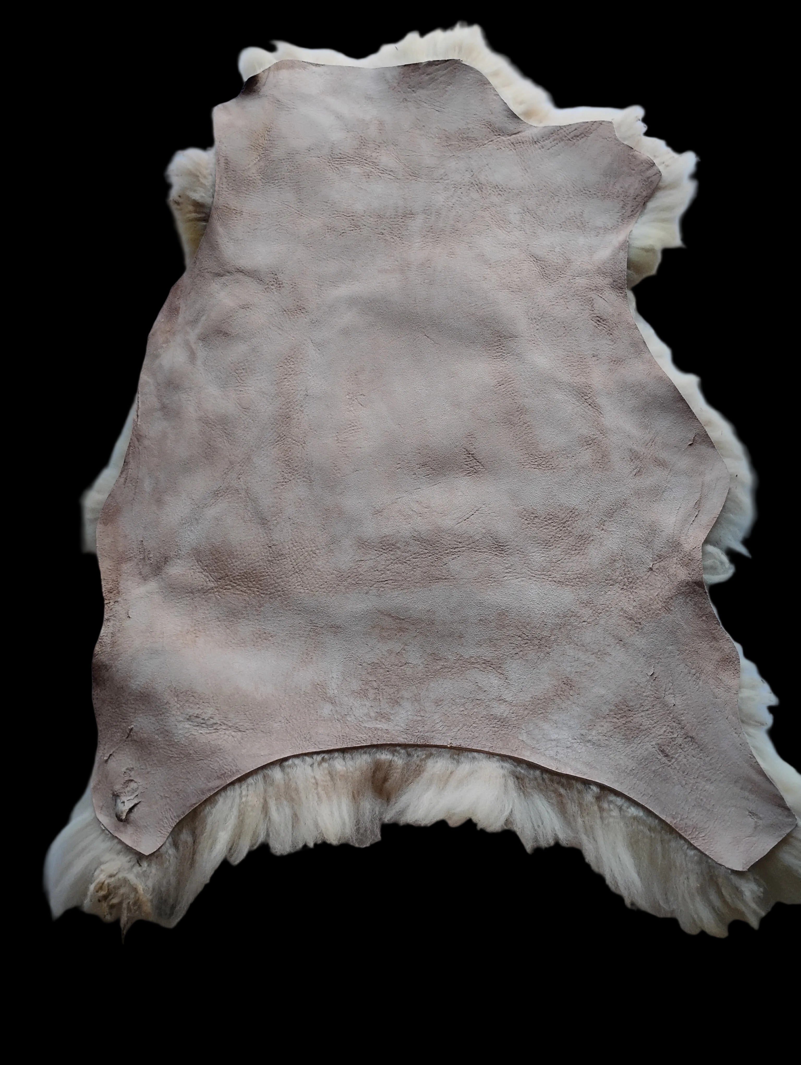 Bark tanned sheepskin 35 x 28 3 inch wool