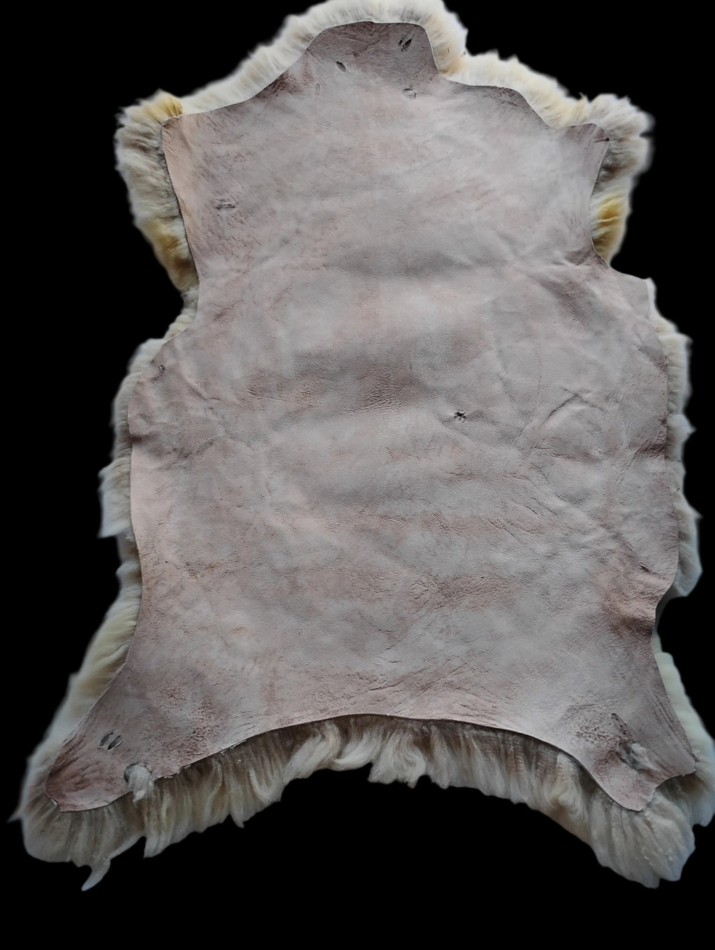 Bark tanned sheepskin 38 x 28 3 inch wool