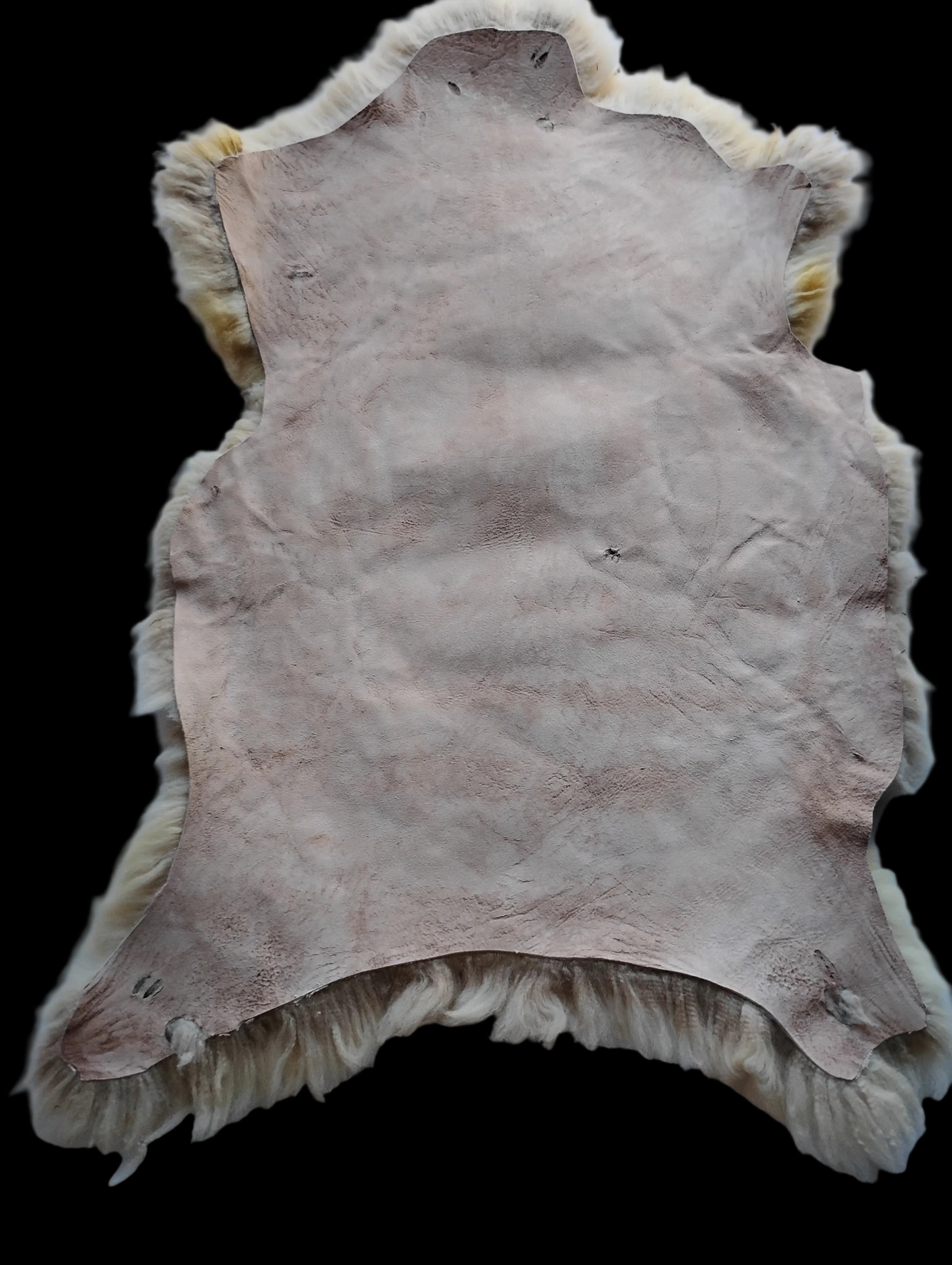 Bark tanned sheepskin 38 x 28 3 inch wool