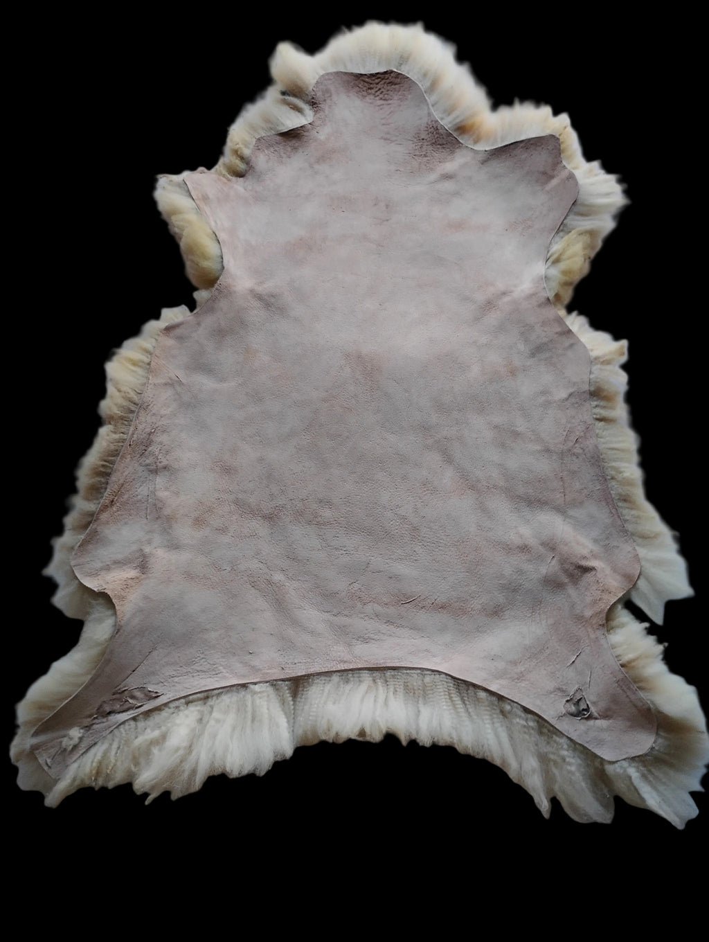 Bark tanned sheepskin 37 x 27 4 inch wool