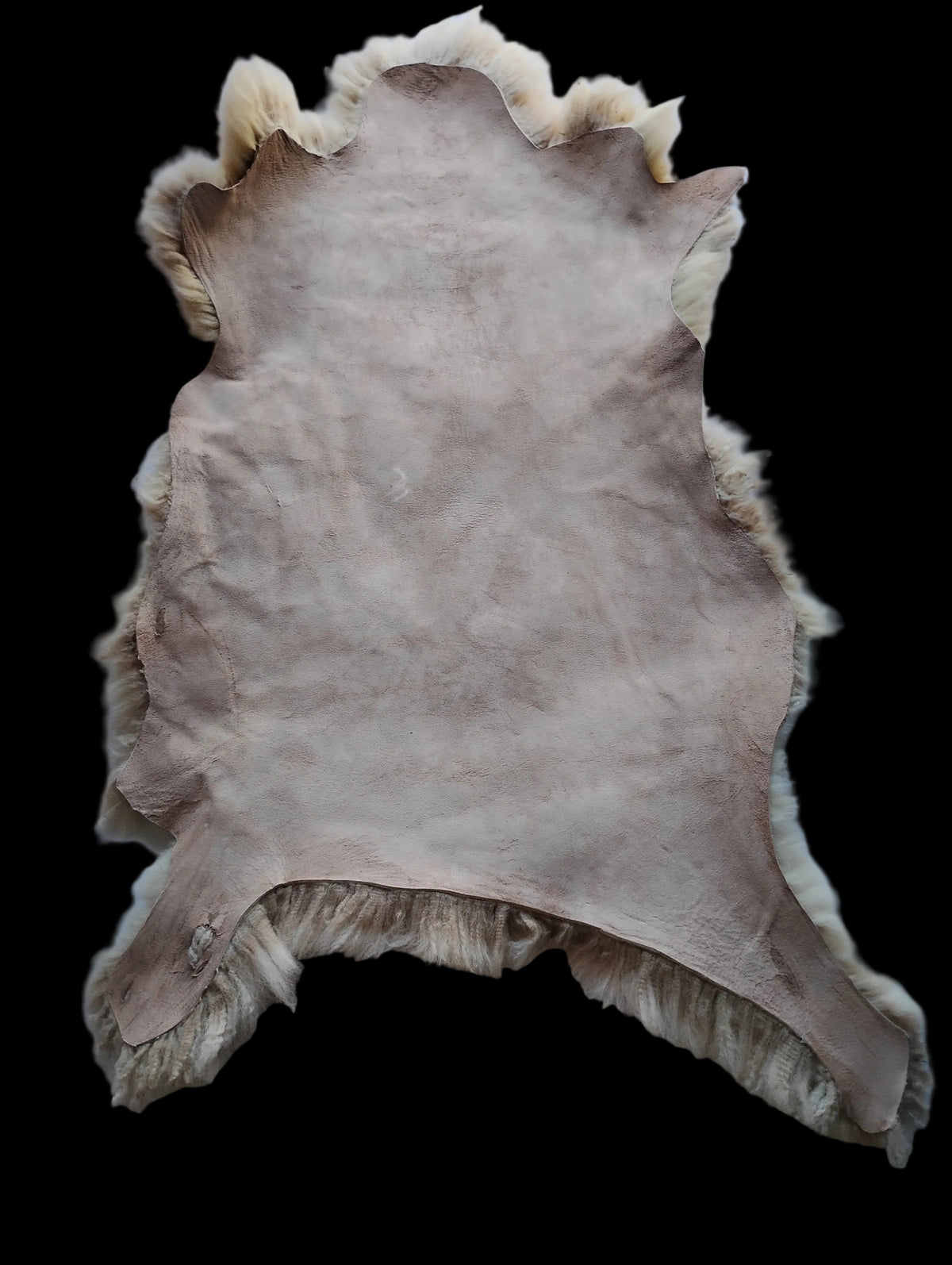 Bark tanned sheepskin 42 x 29 3 inch wool